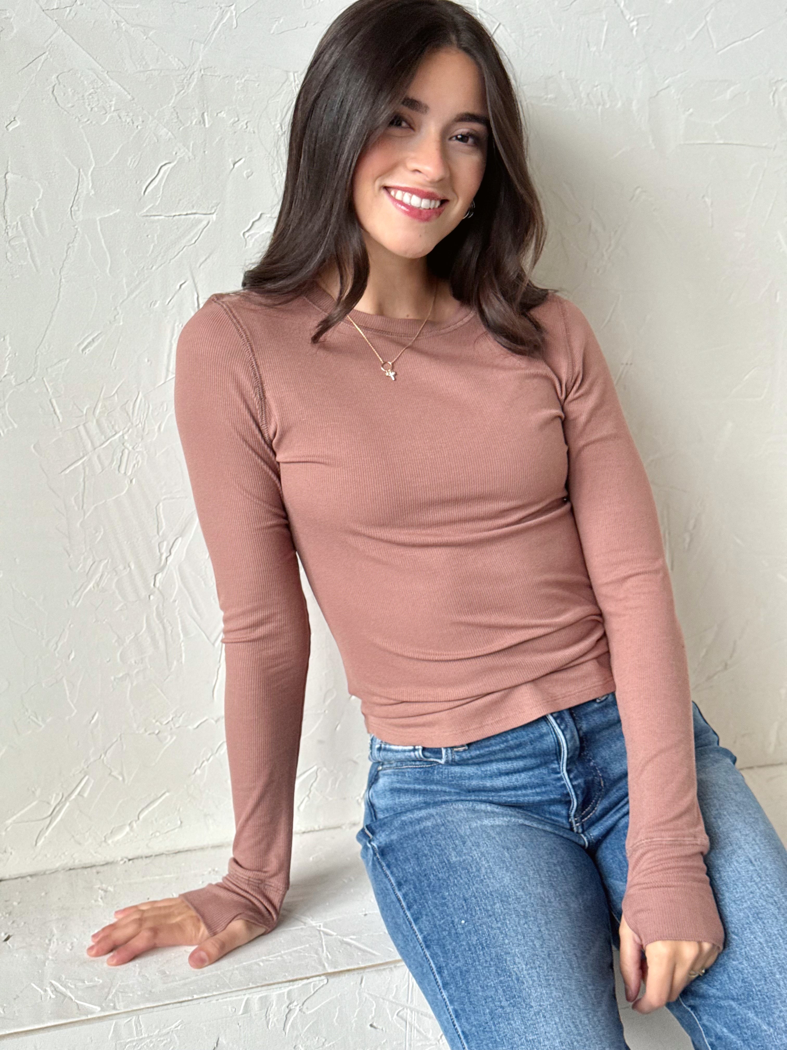 Asher Top - MOCHA - Storetradenest L/S SHIRT