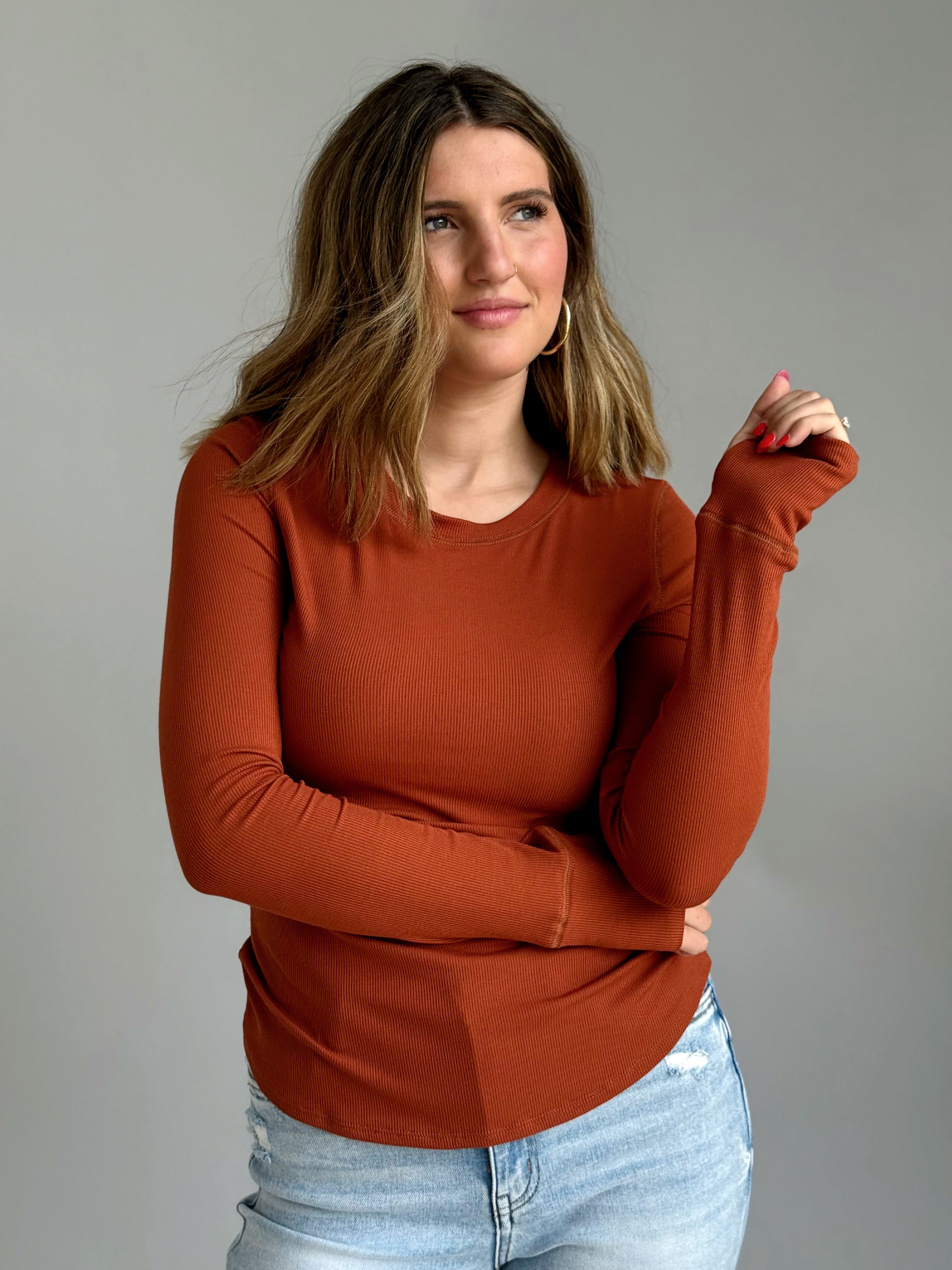 Asher Top - RUST - Storetradenest L/S SHIRT