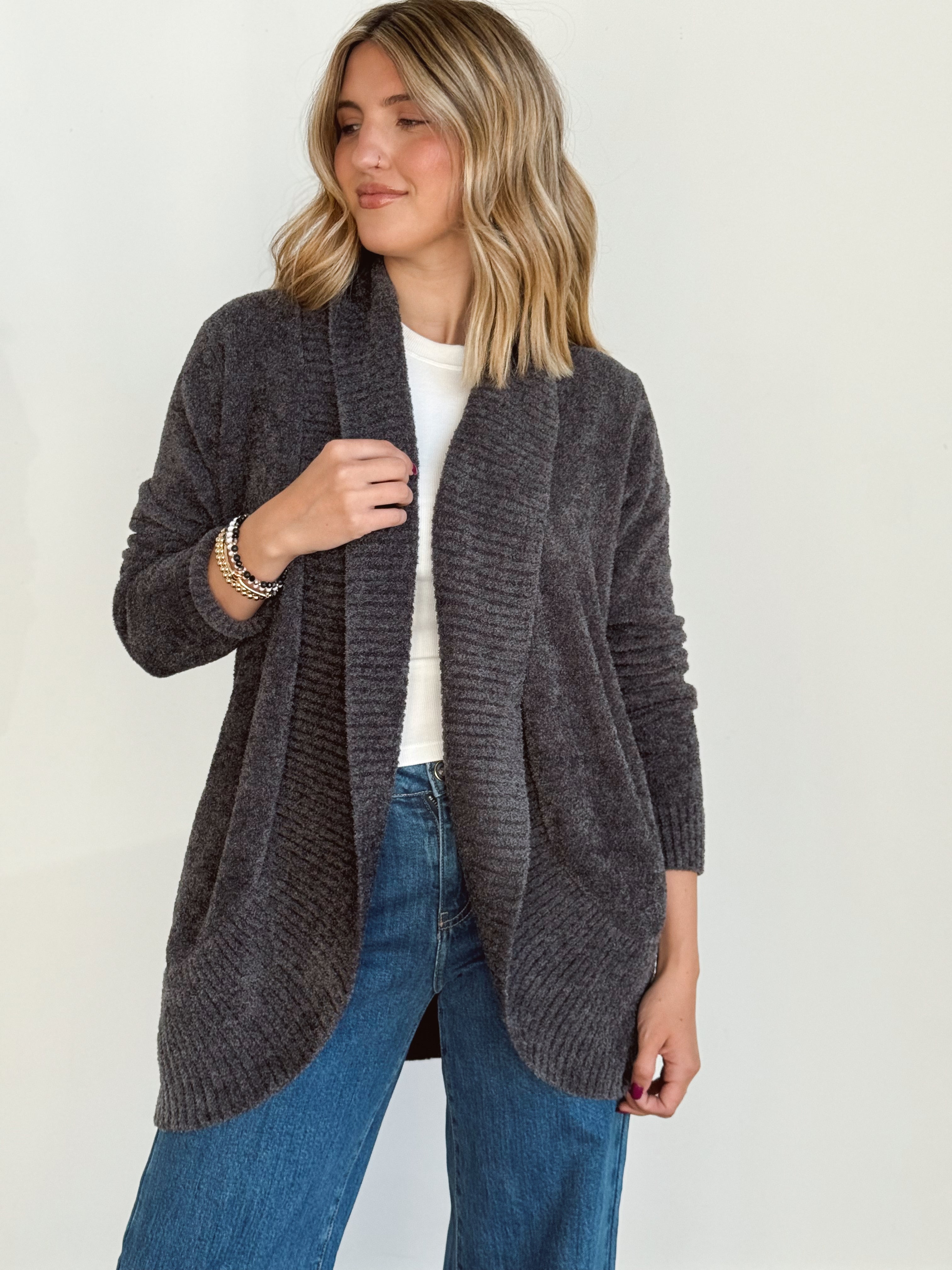 Opalite Cardigan - CHARCOAL - Storetradenest Cardigan
