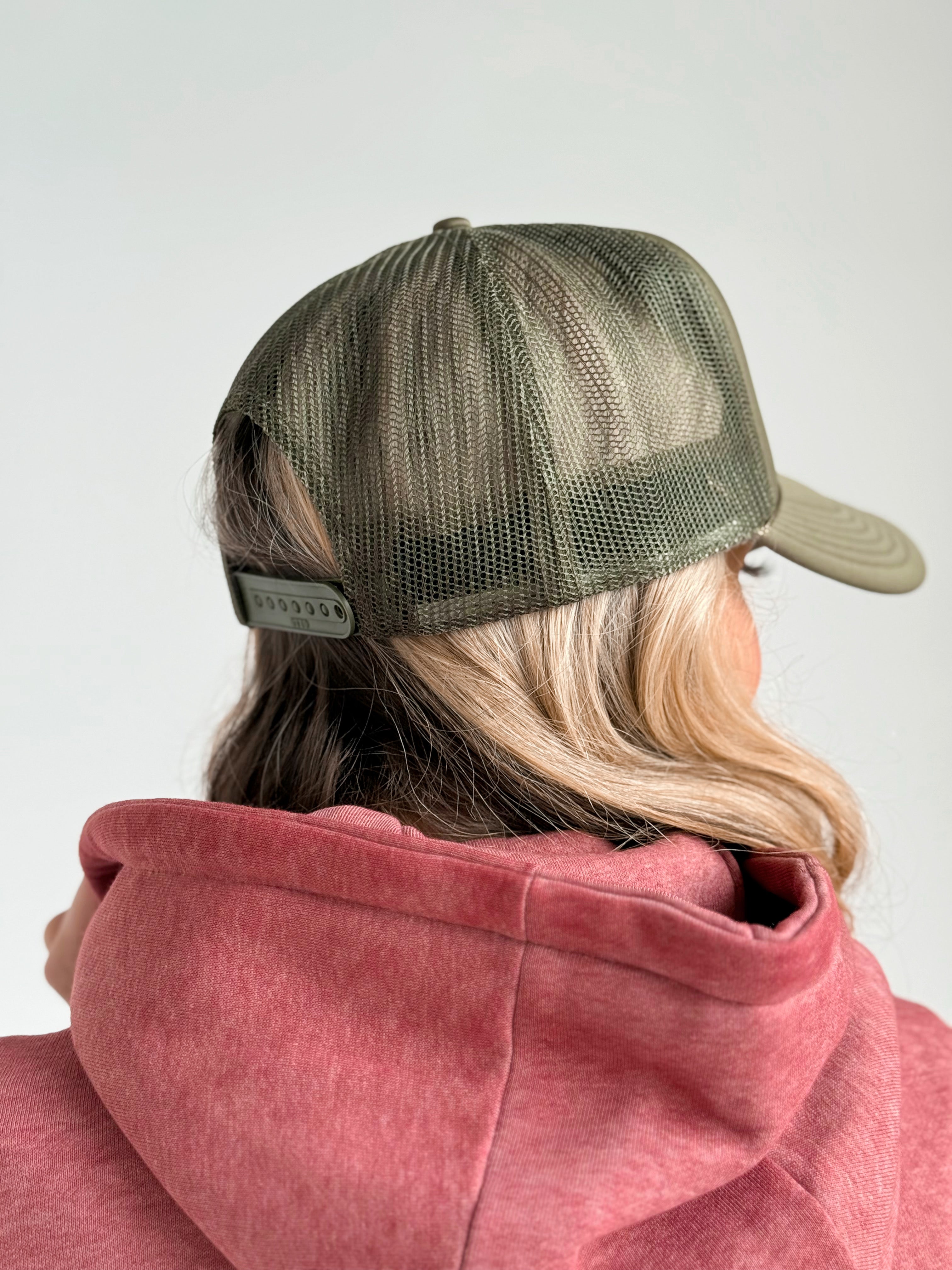 PNW Mountain Trucker Hat - OLIVE - Storetradenest HAT