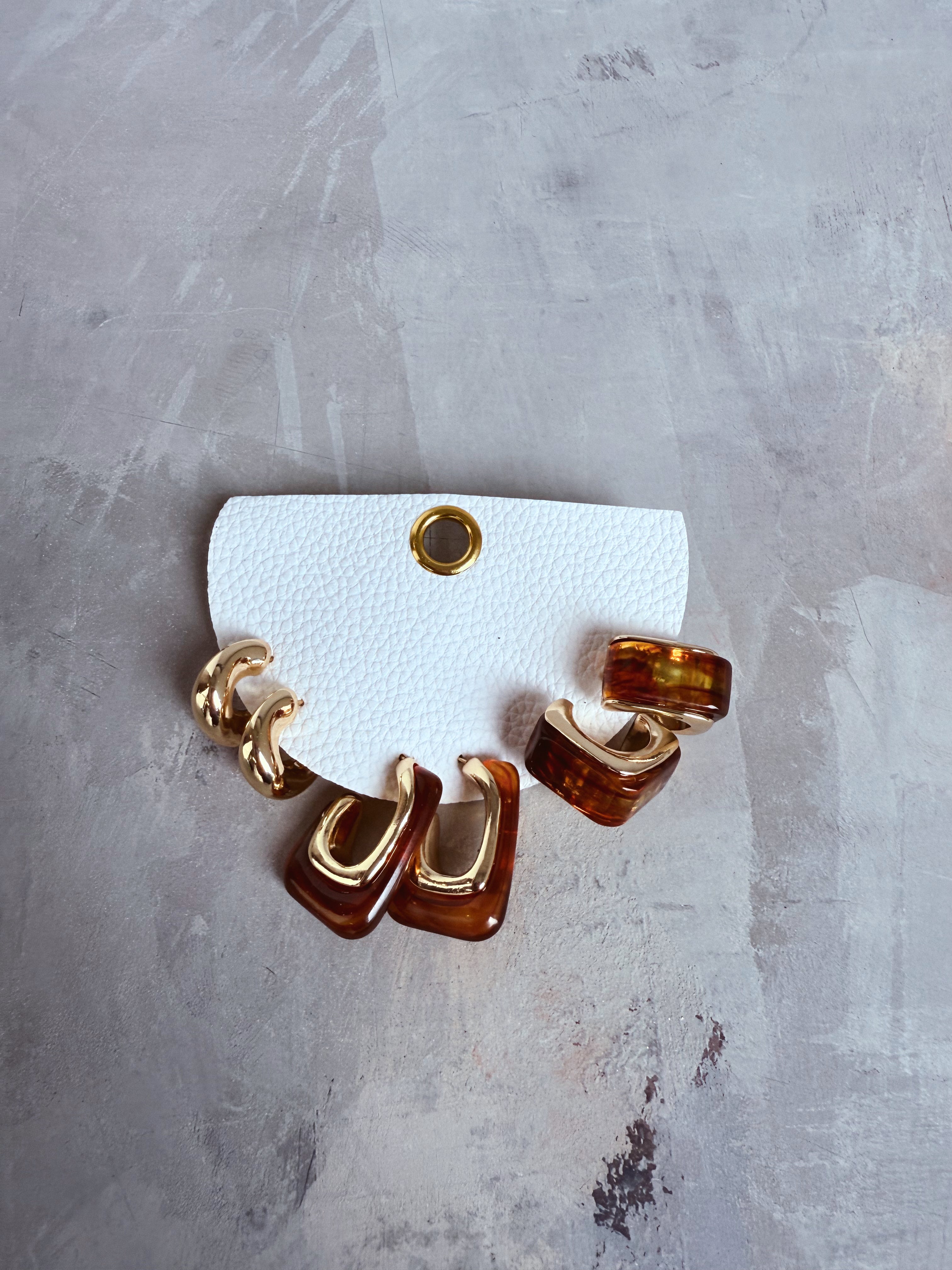 Fall Ready Set Of Earrings- DARK BROWN