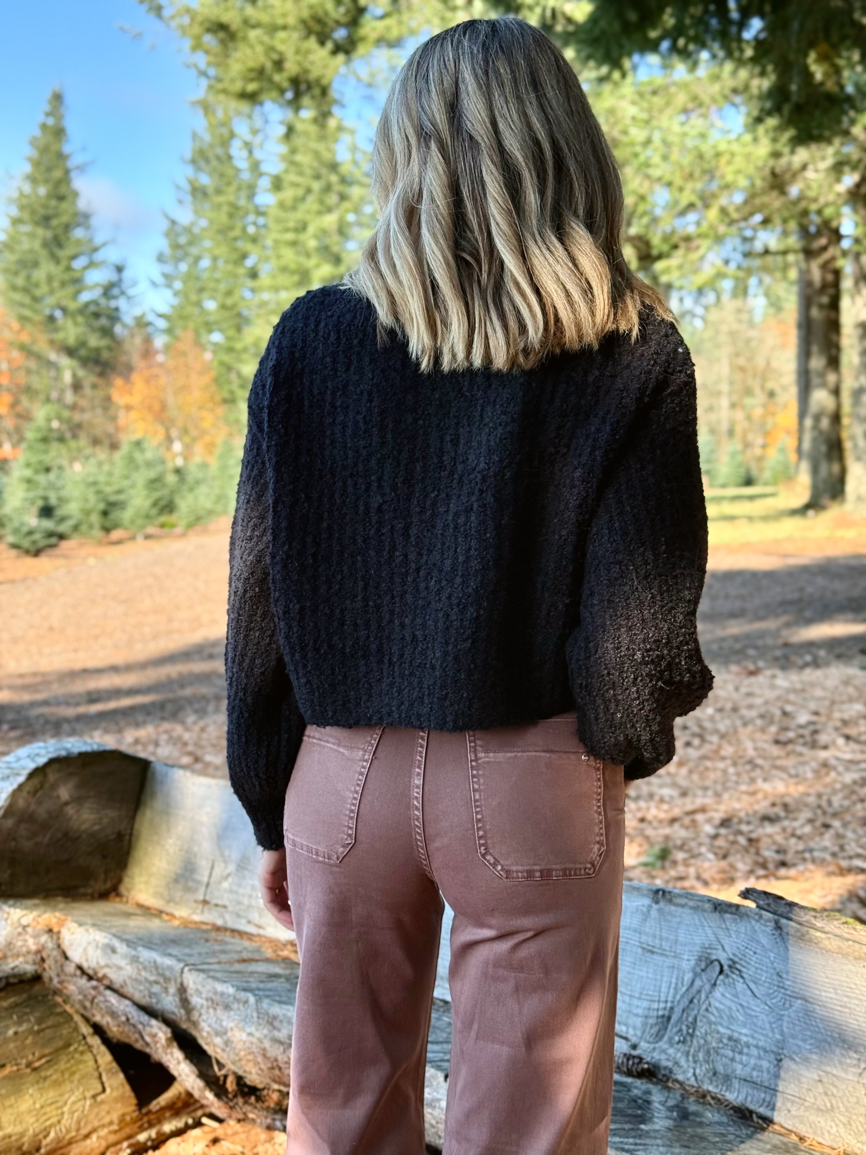 Acorn Cardigan - BLACK - Storetradenest Cardigan