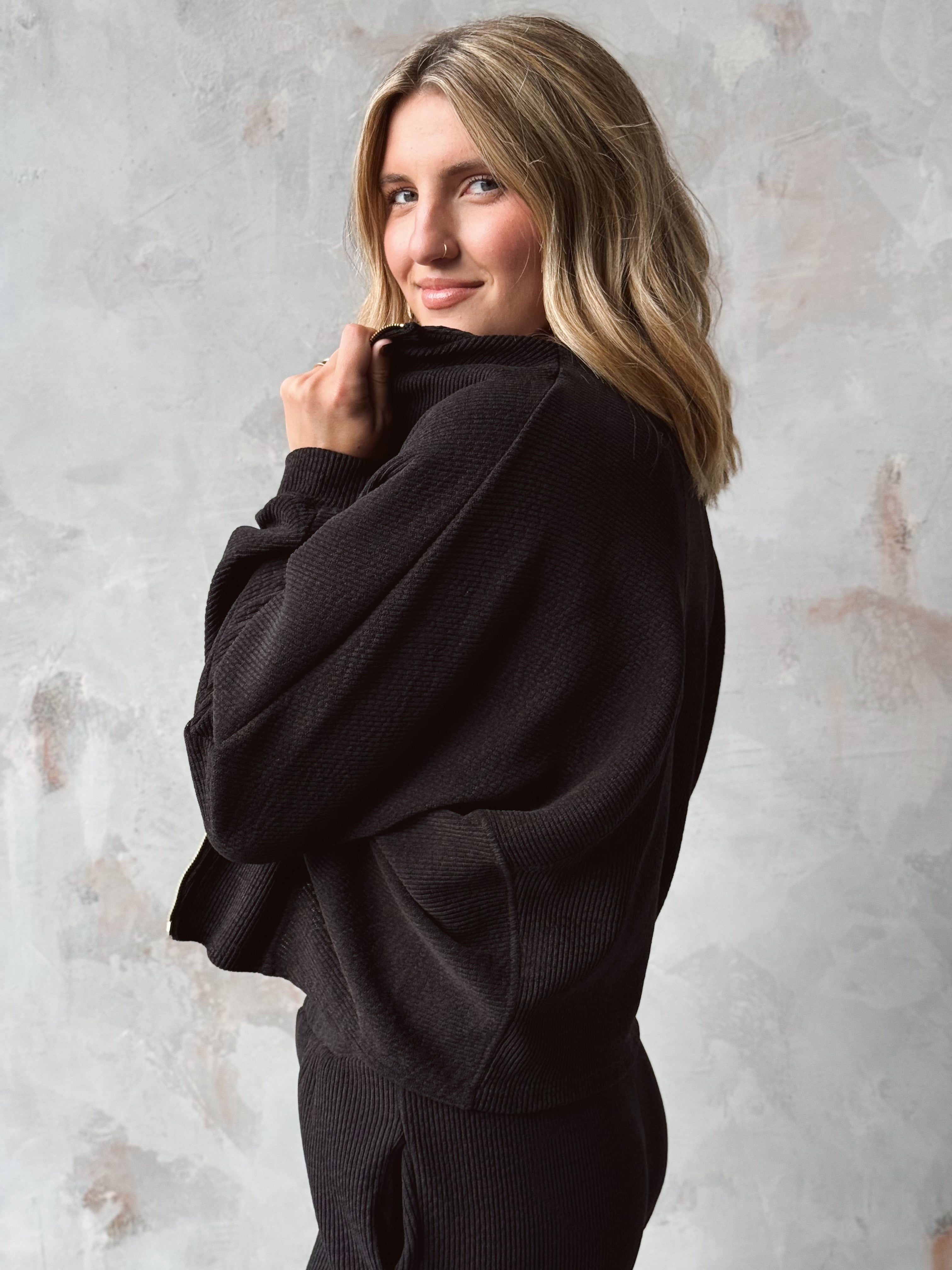 Afterglow Zip Up Jacket - BLACK - Storetradenest JACKET