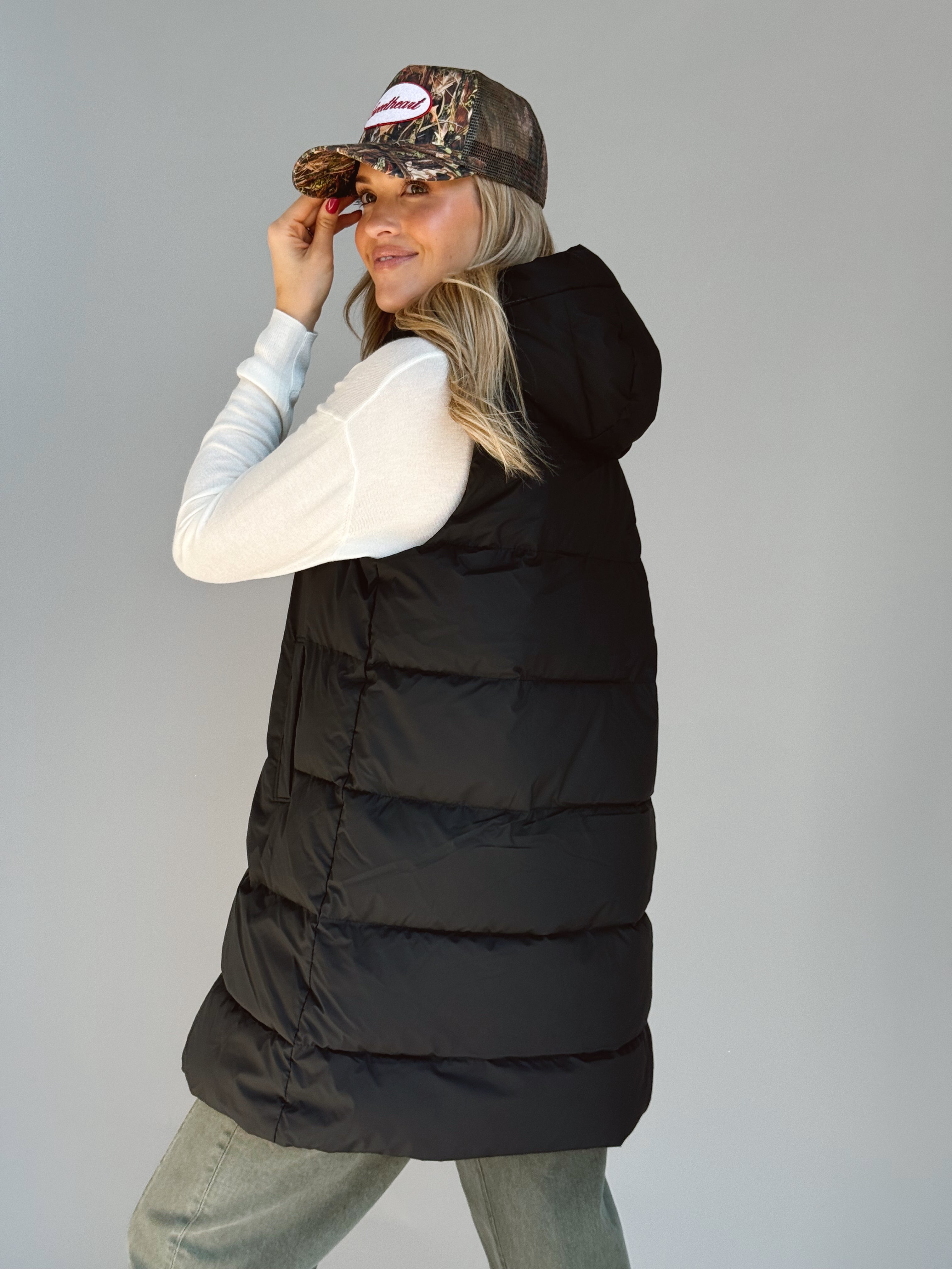 Americano Puffer Vest - BLACK - Storetradenest VEST