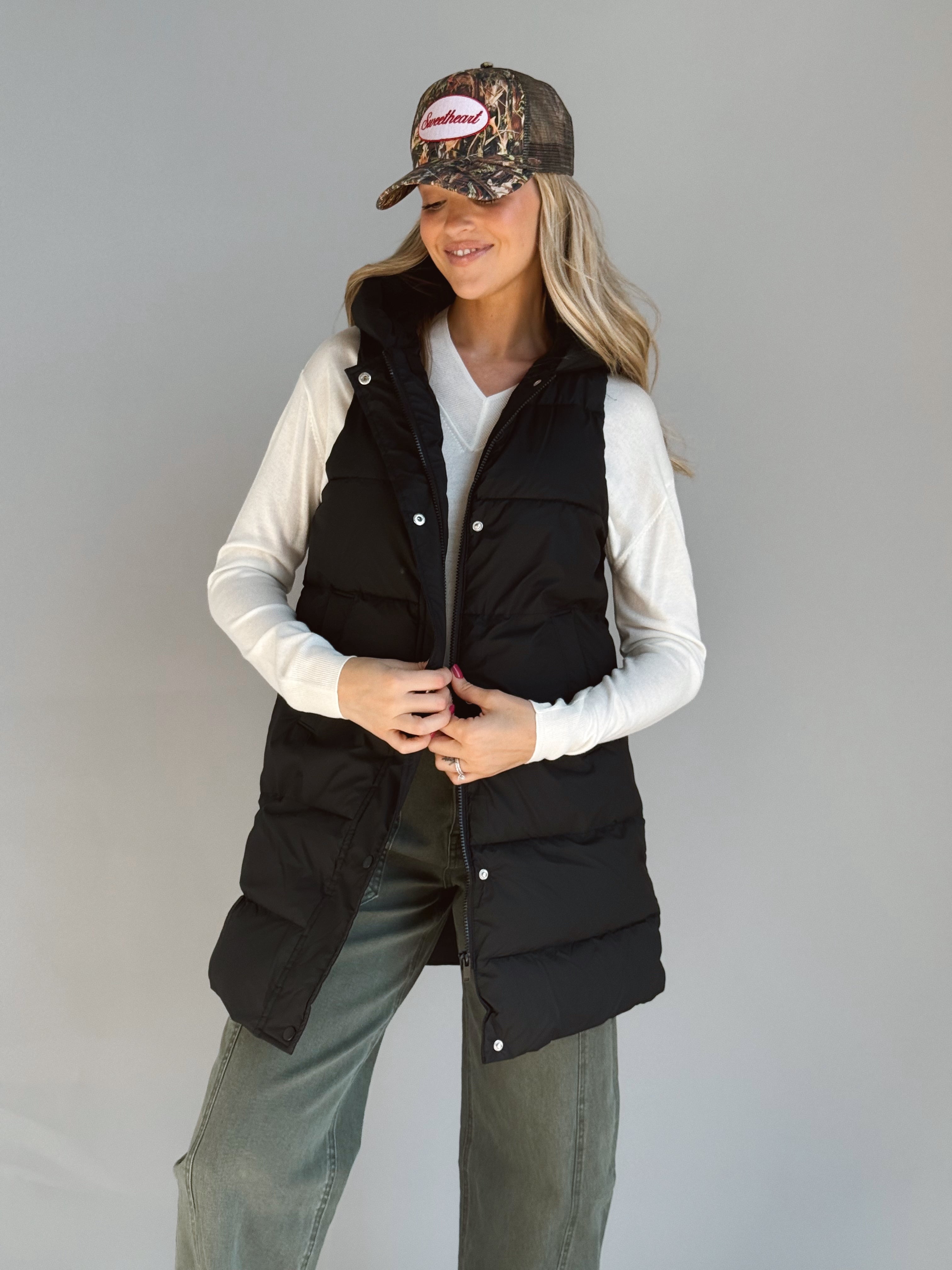 Americano Puffer Vest - BLACK - Storetradenest VEST