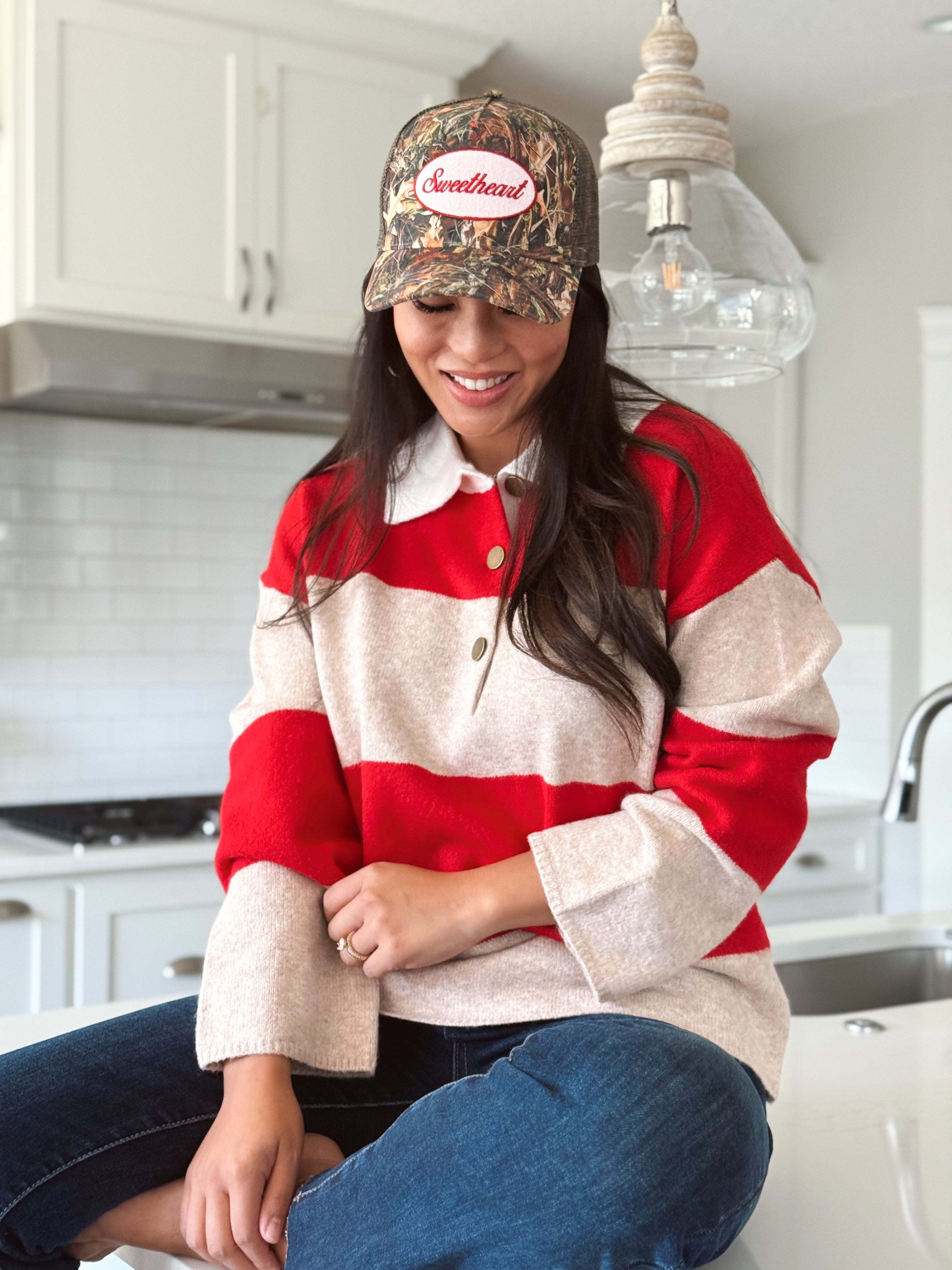 Archie Sweater - TAUPE/RED - Storetradenest SWEATER