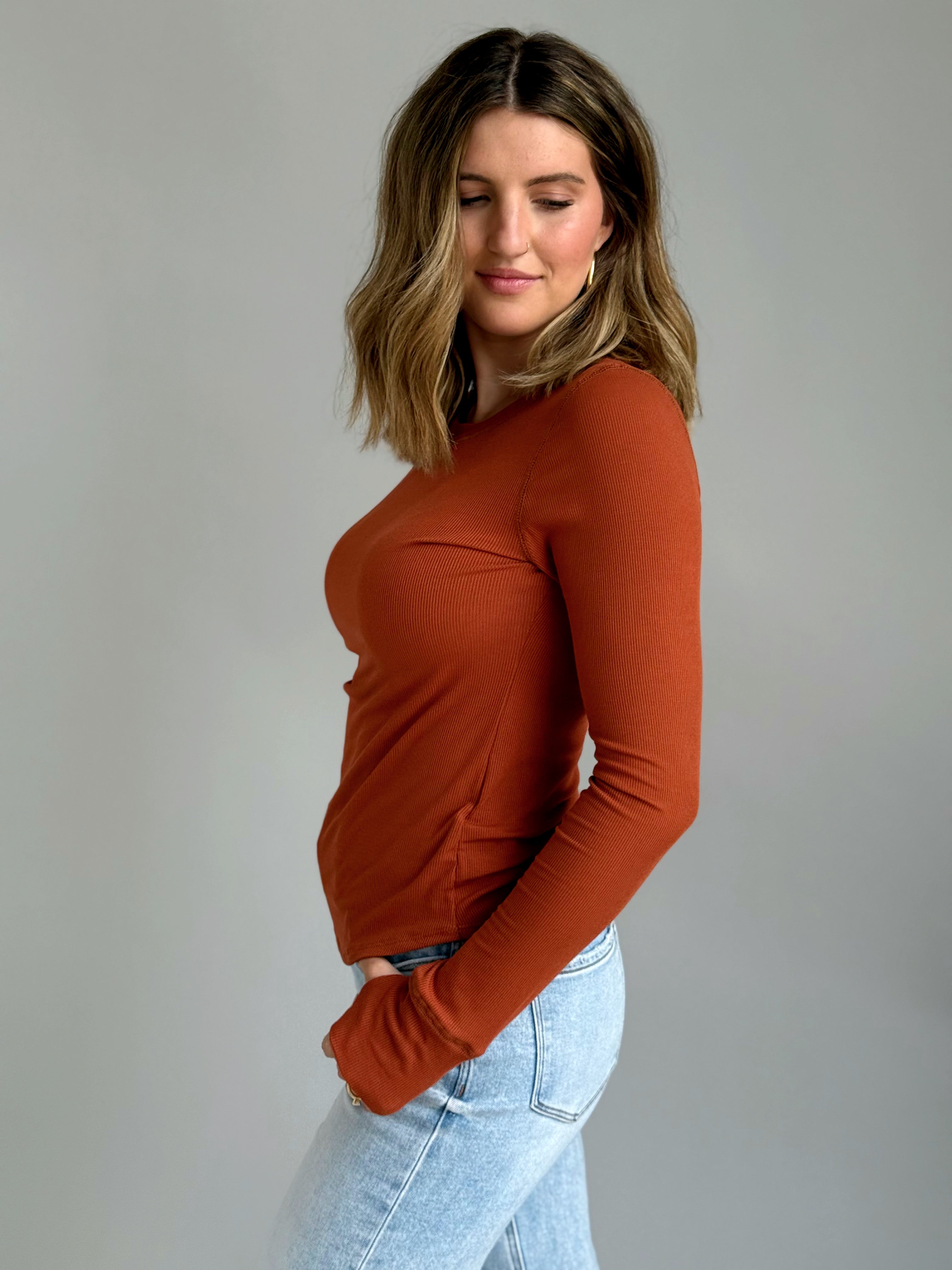 Asher Top - RUST - Storetradenest L/S SHIRT