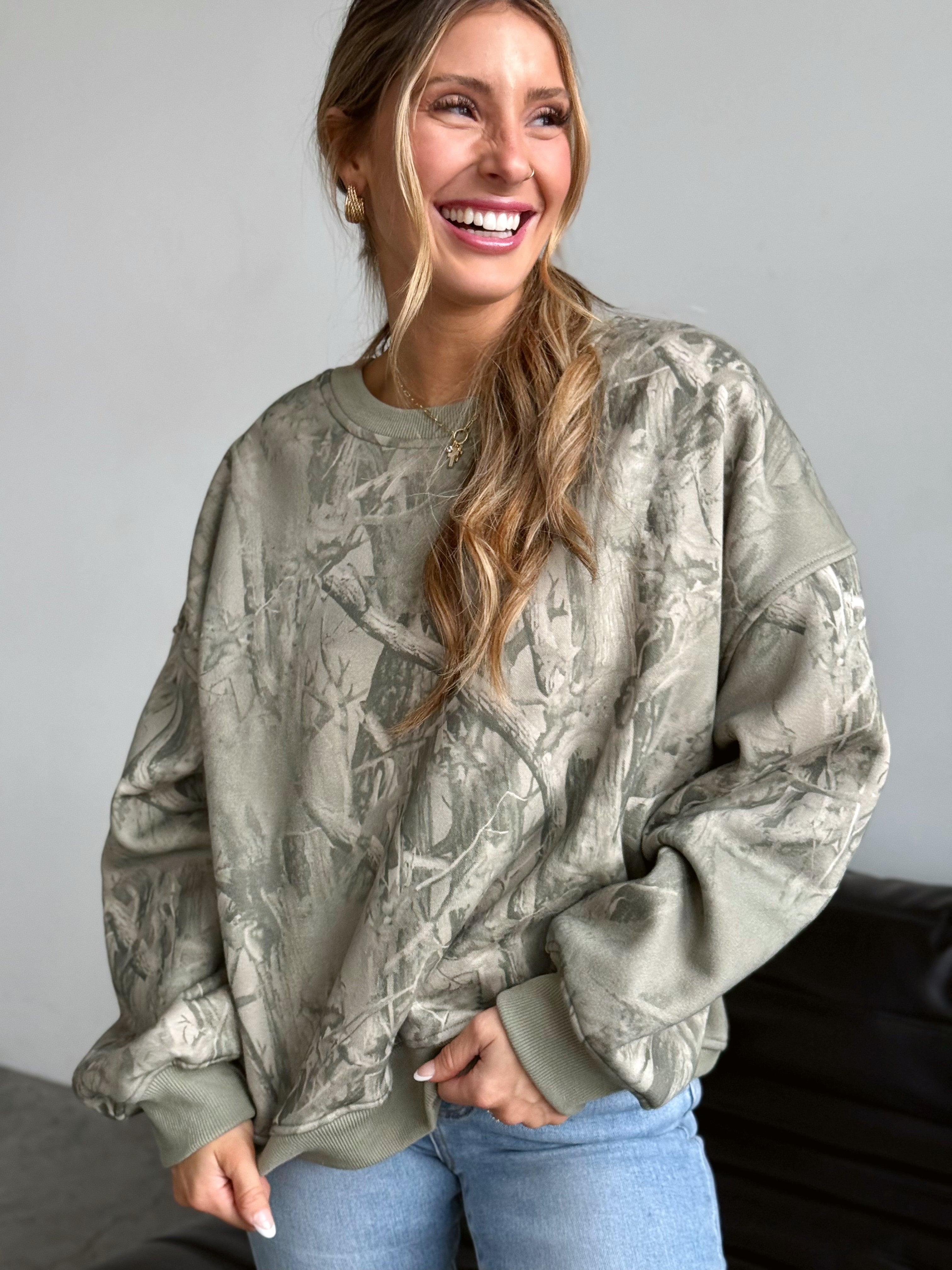 Ashland Camo Pullover - SAGE CAMO - Storetradenest SWEATSHIRT