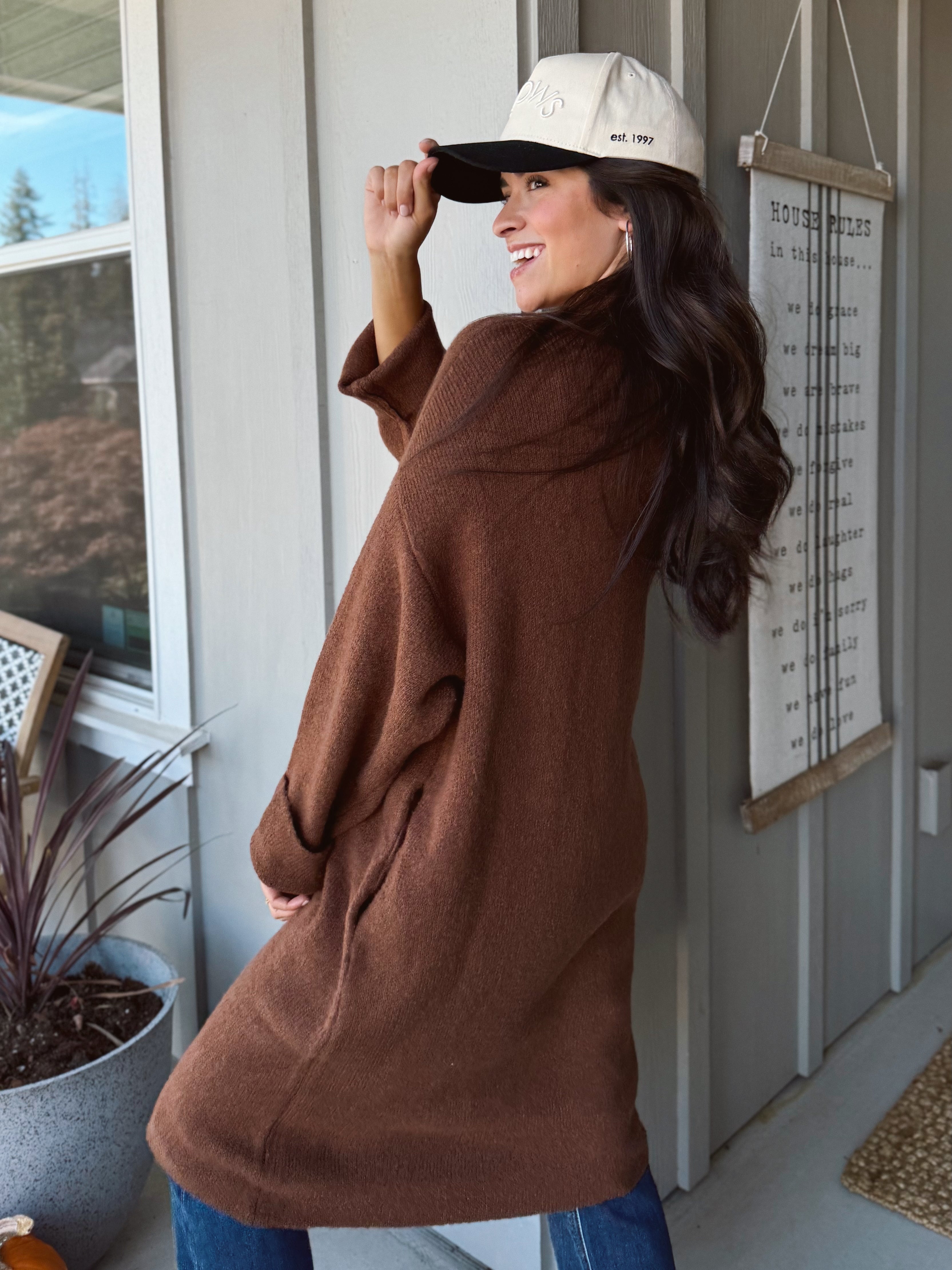 Betty June Cardigan - CHESTNUT - Storetradenest Cardigan