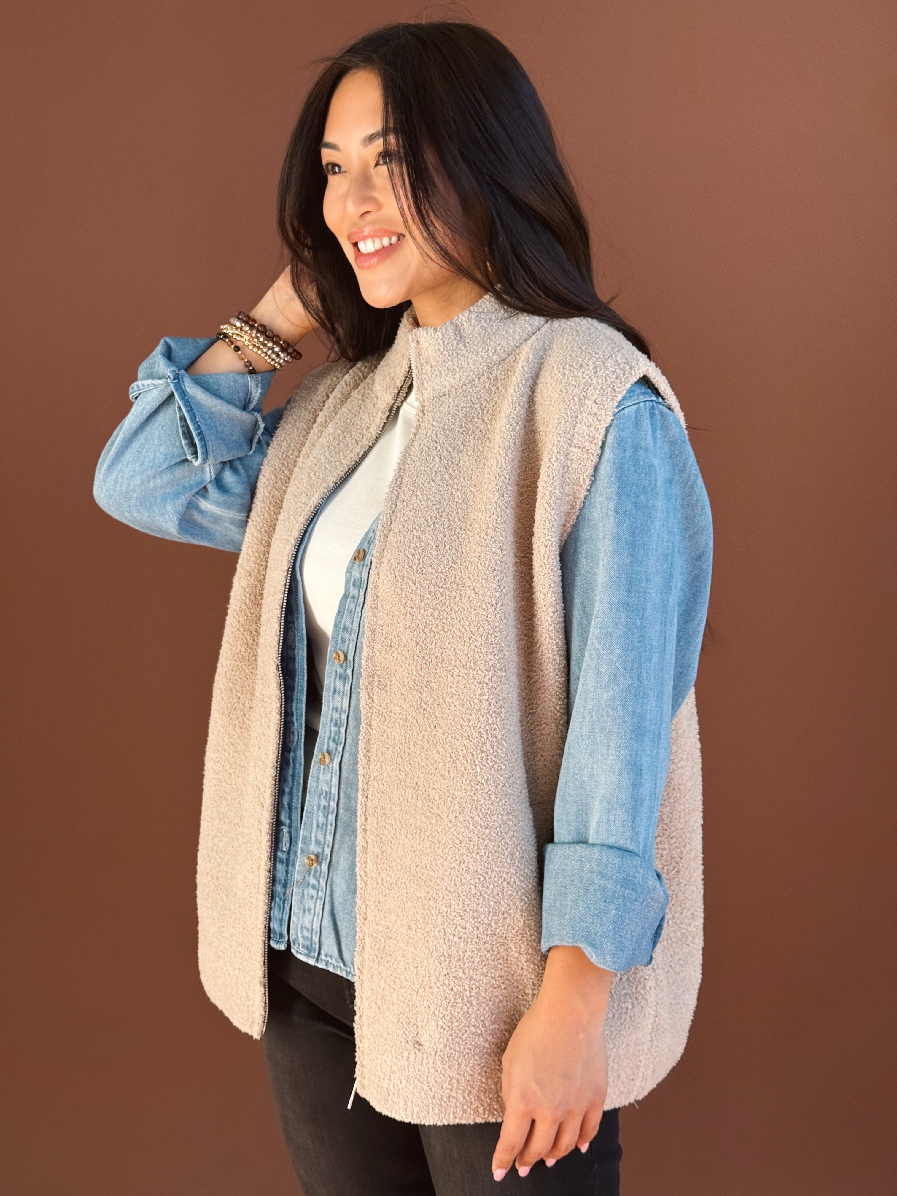 Cabin Weekend Vest - BEIGE - Storetradenest VEST