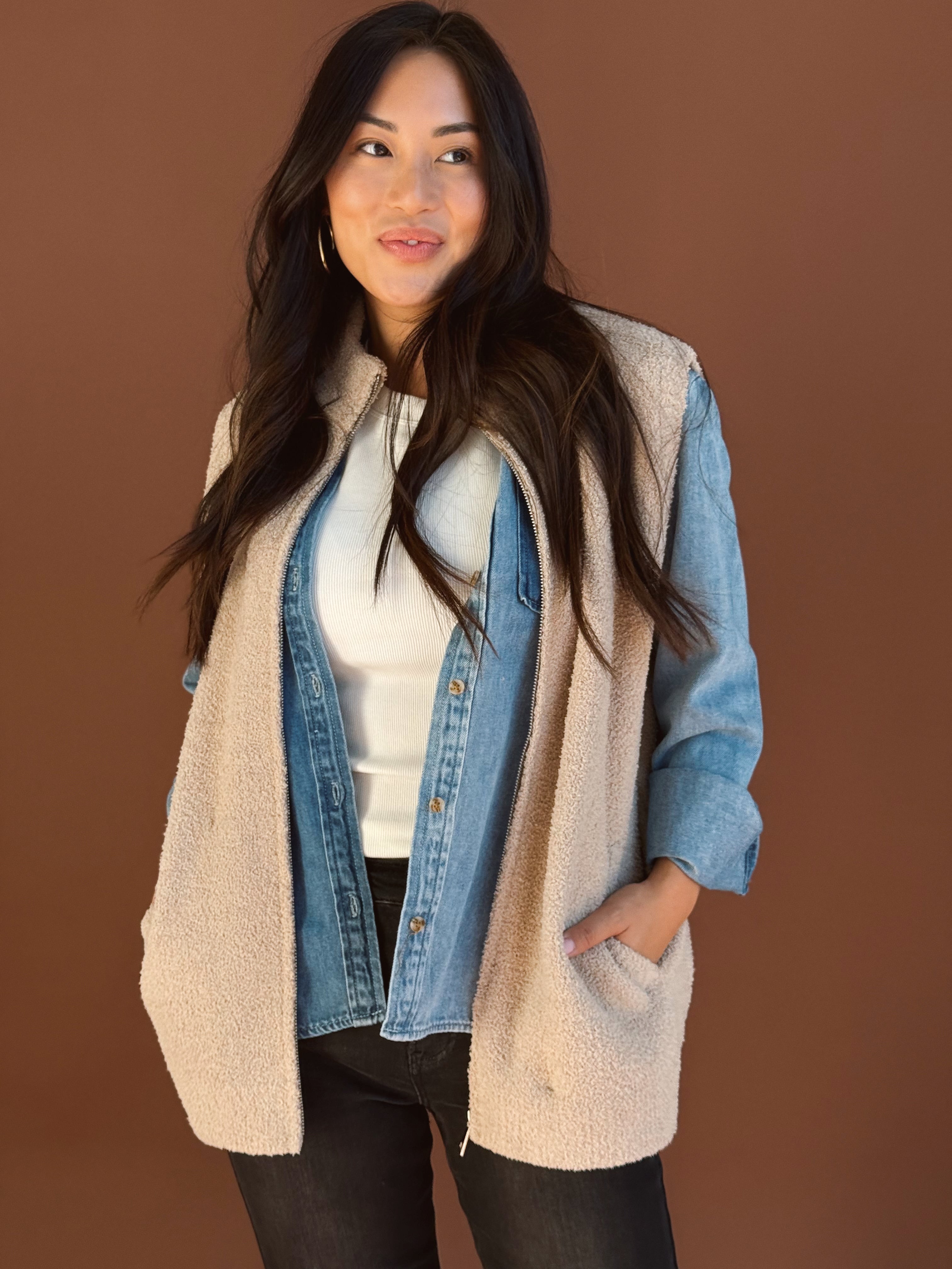 Cabin Weekend Vest - BEIGE - Storetradenest VEST