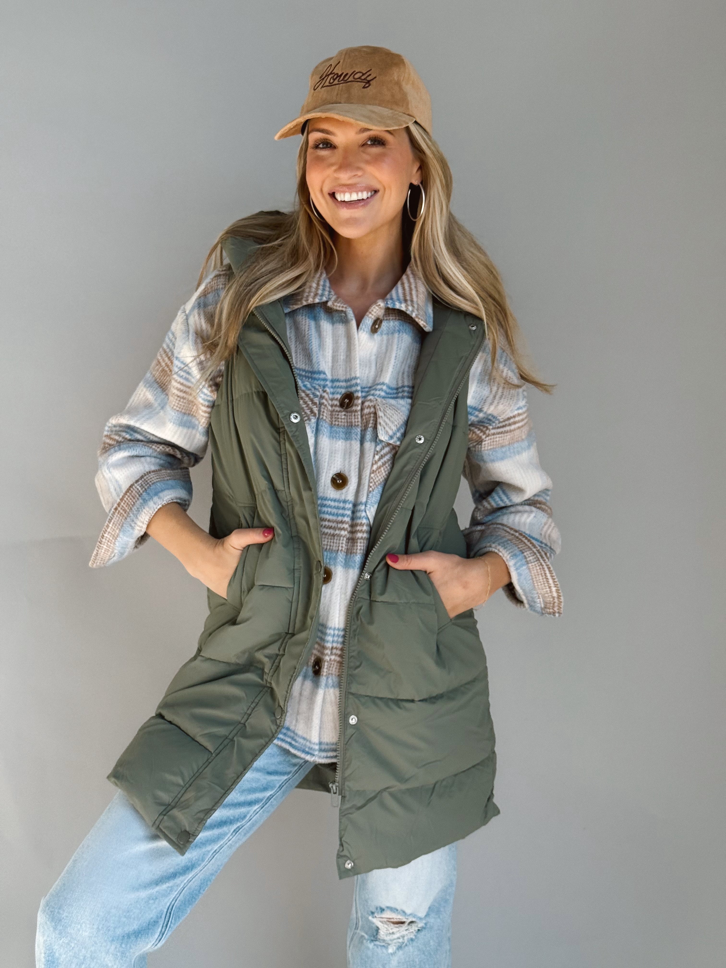 Campfire Shacket - TAUPE/BLUE - Storetradenest JACKET