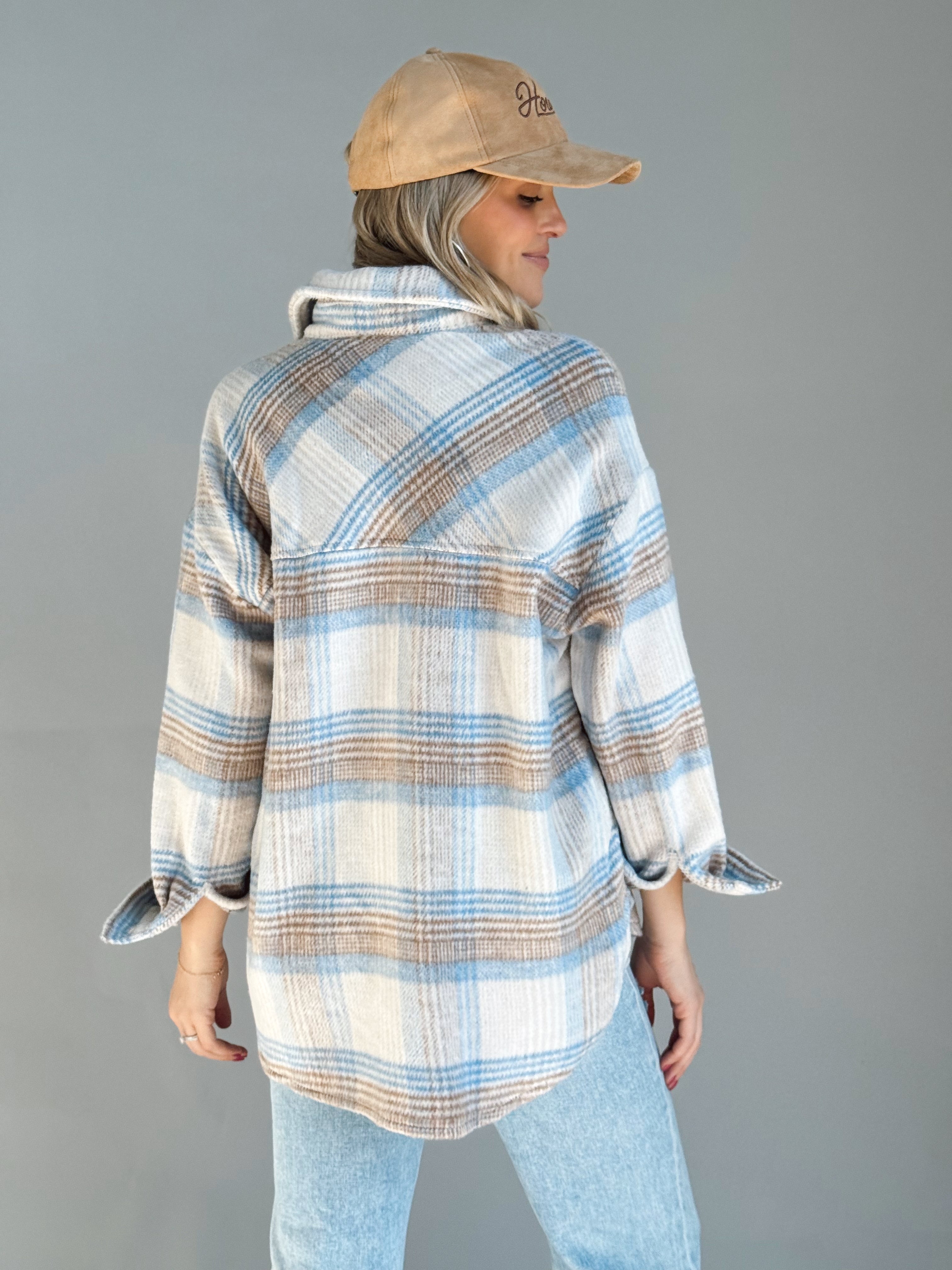 Campfire Shacket - TAUPE/BLUE - Storetradenest JACKET