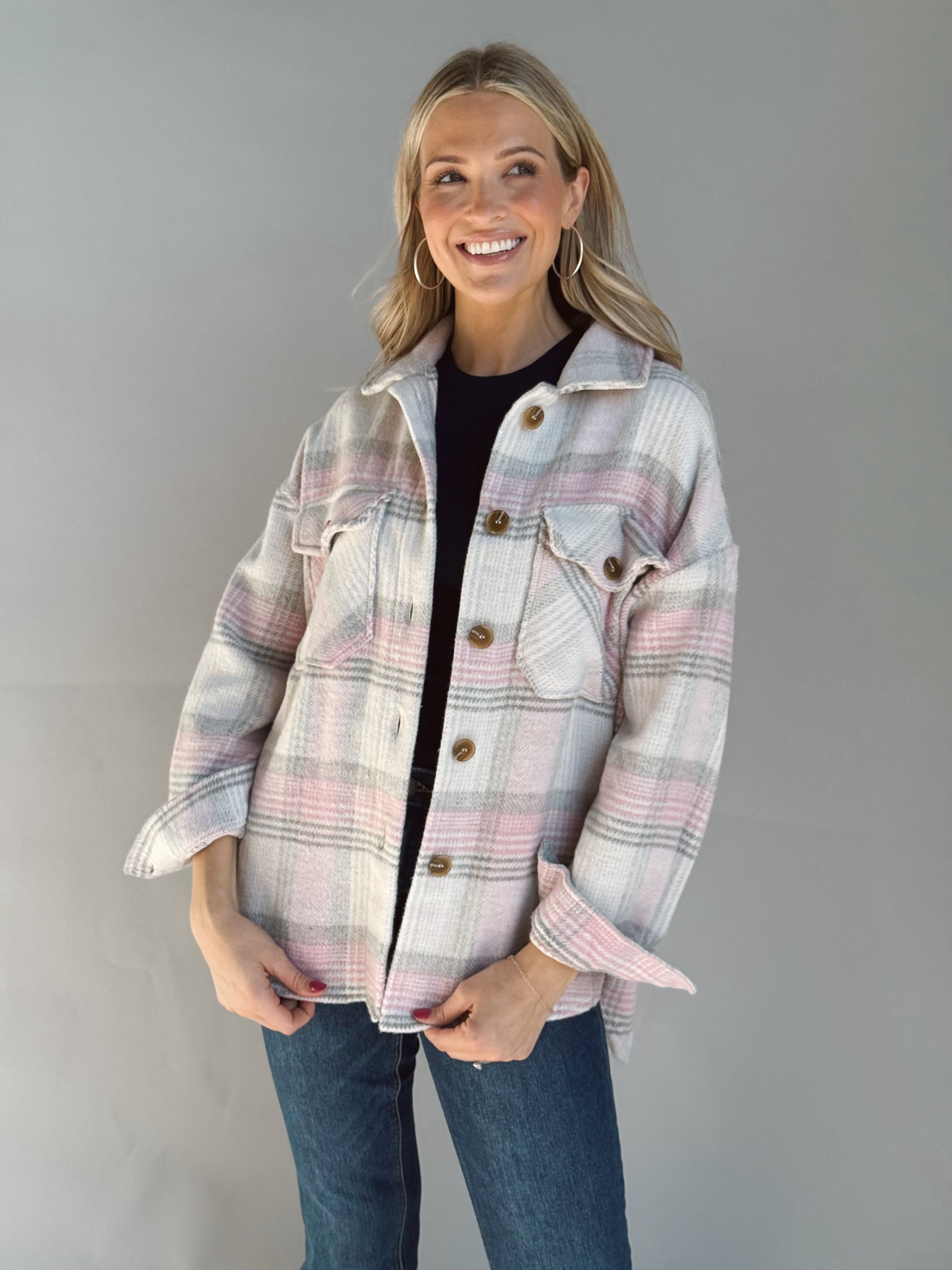 Campfire Shacket - TAUPE/PINK - Storetradenest JACKET