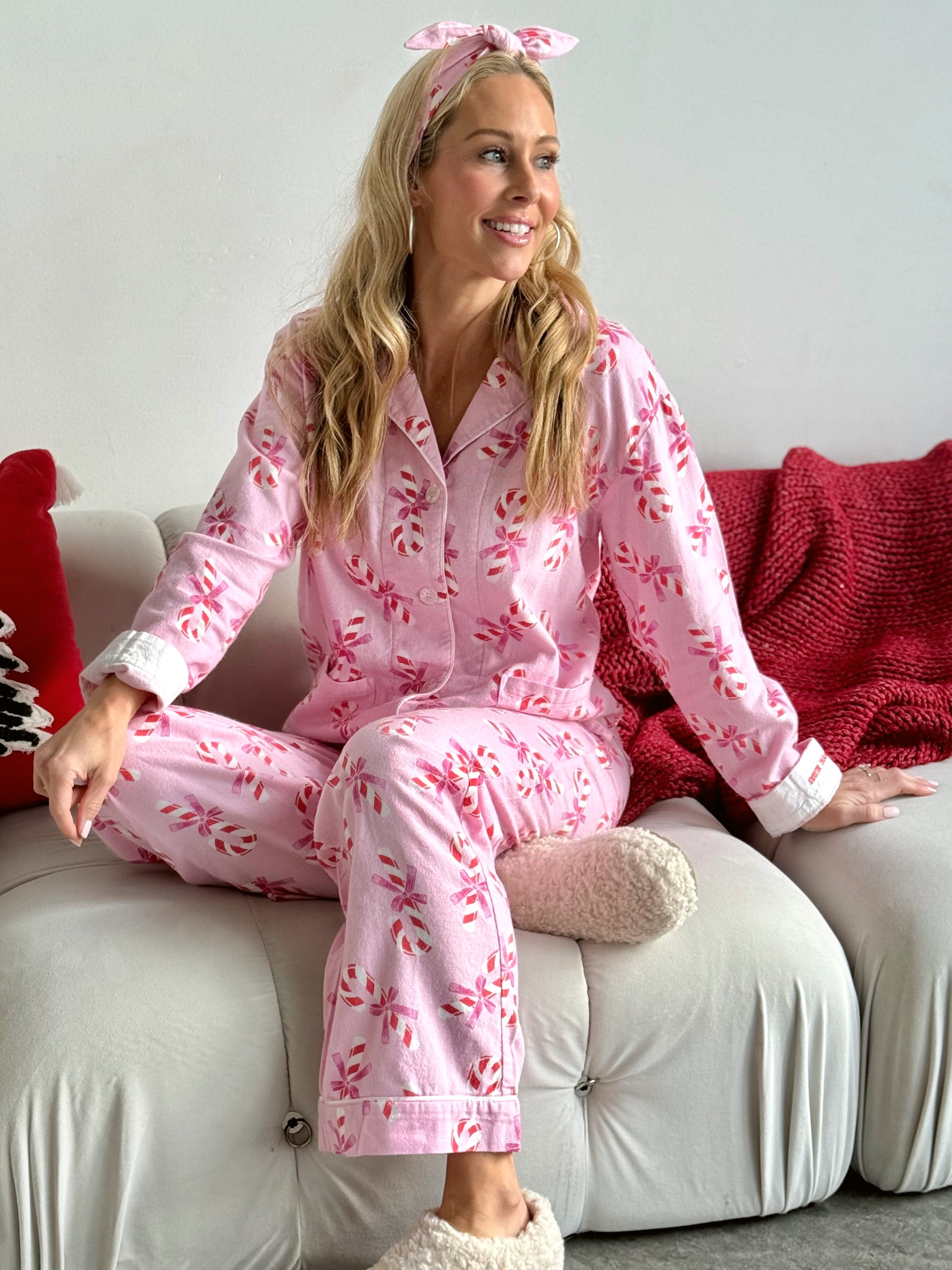 Candy Cane Cutie PJ Set - BABY PINK - Storetradenest Pajamas