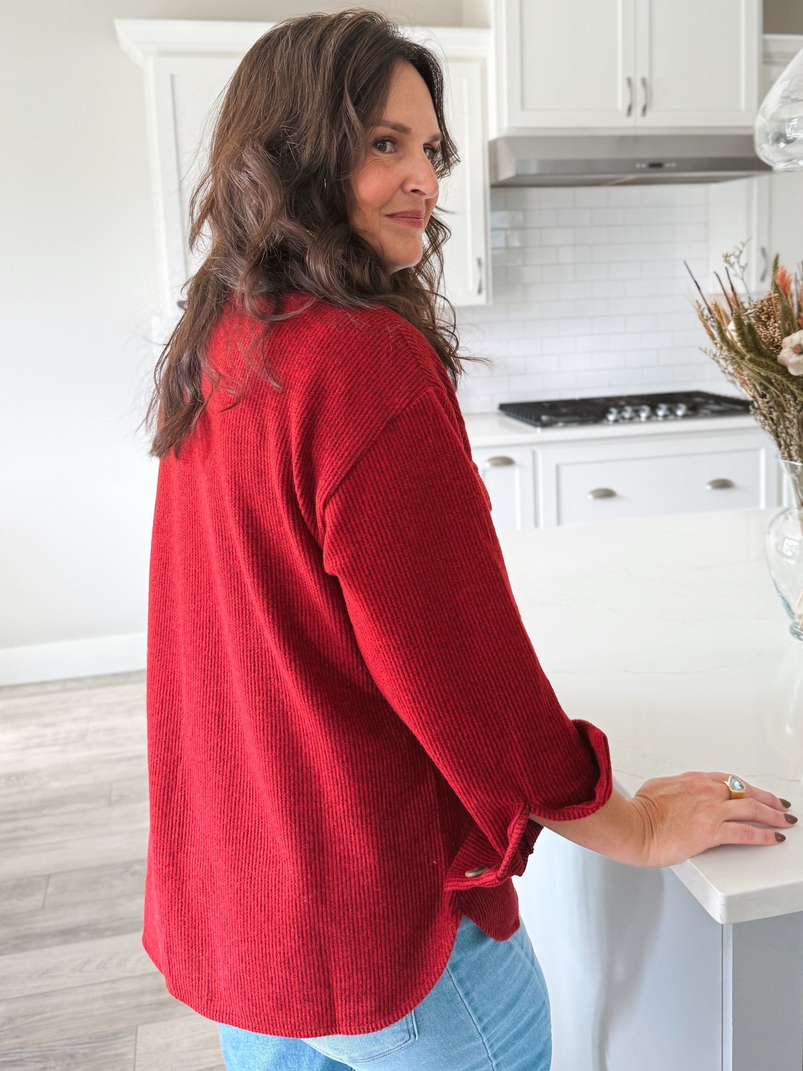 Chesapeake Shacket - DARK RED - Storetradenest JACKET