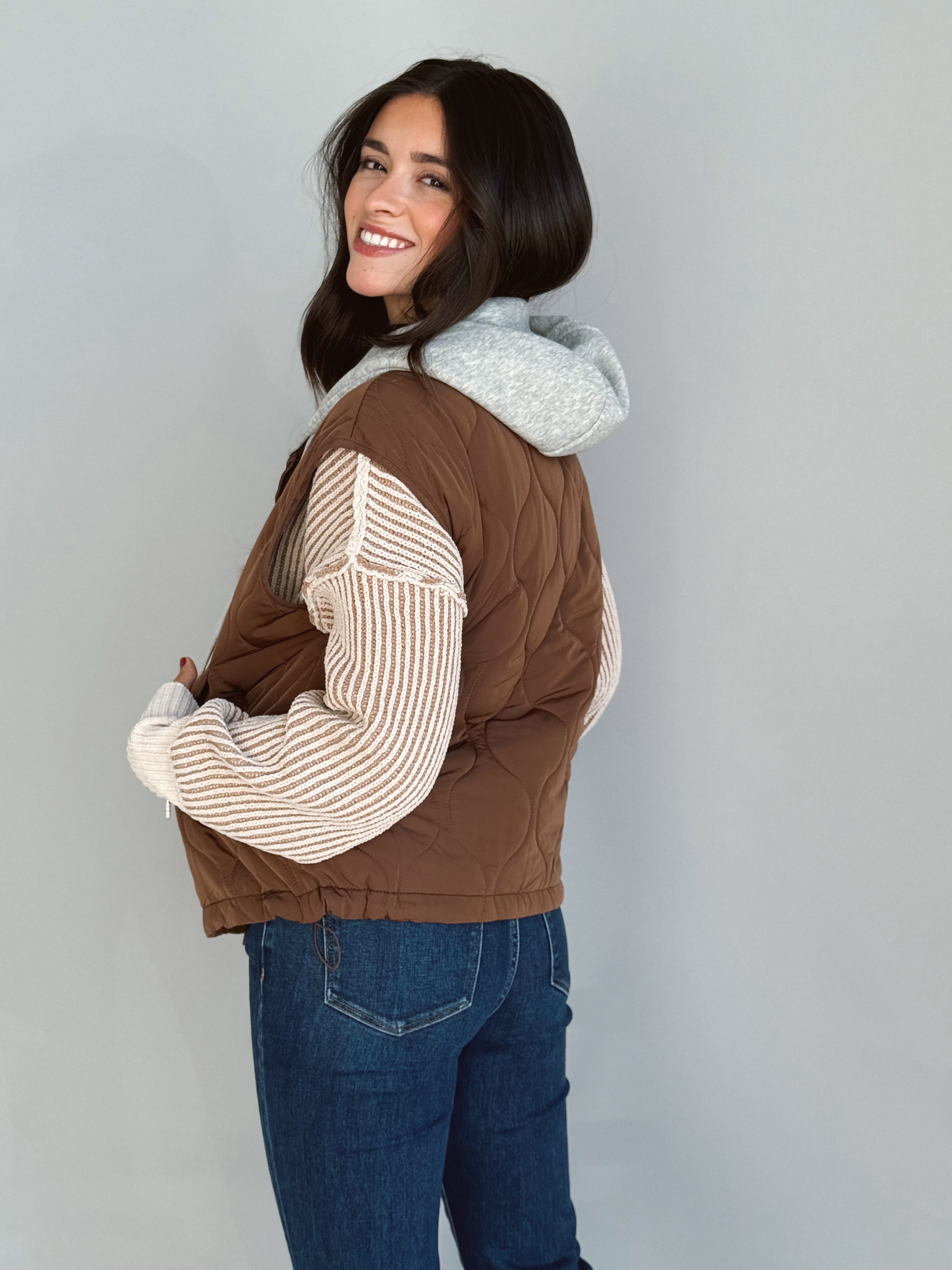 Christopher Hooded Vest - MOCHA - Storetradenest VEST