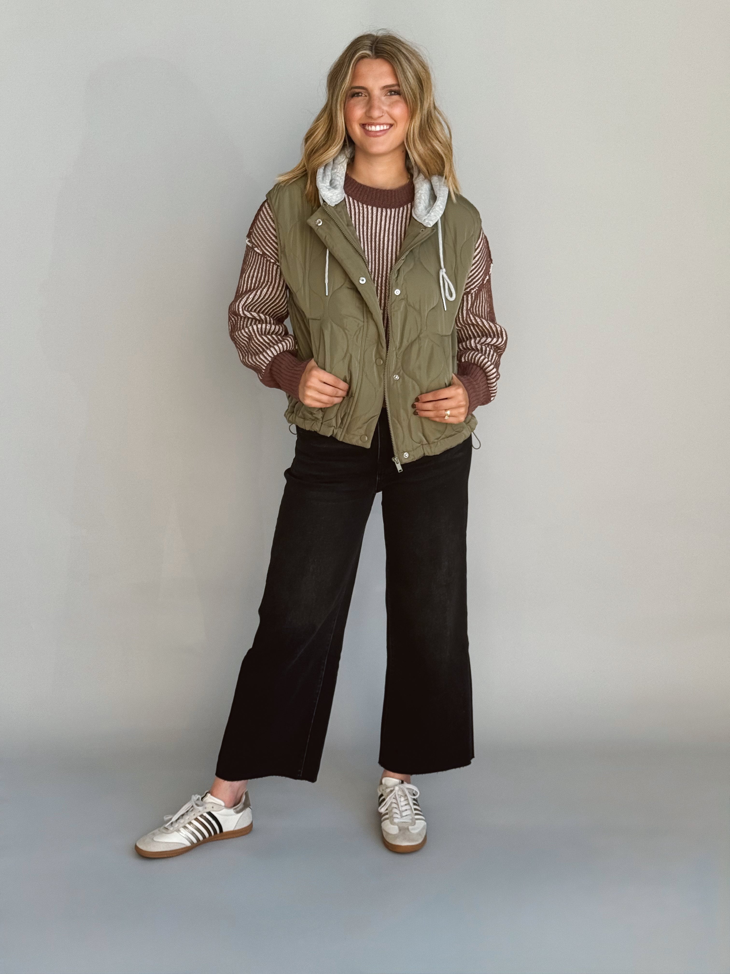 Christopher Hooded Vest - OLIVE - Storetradenest VEST