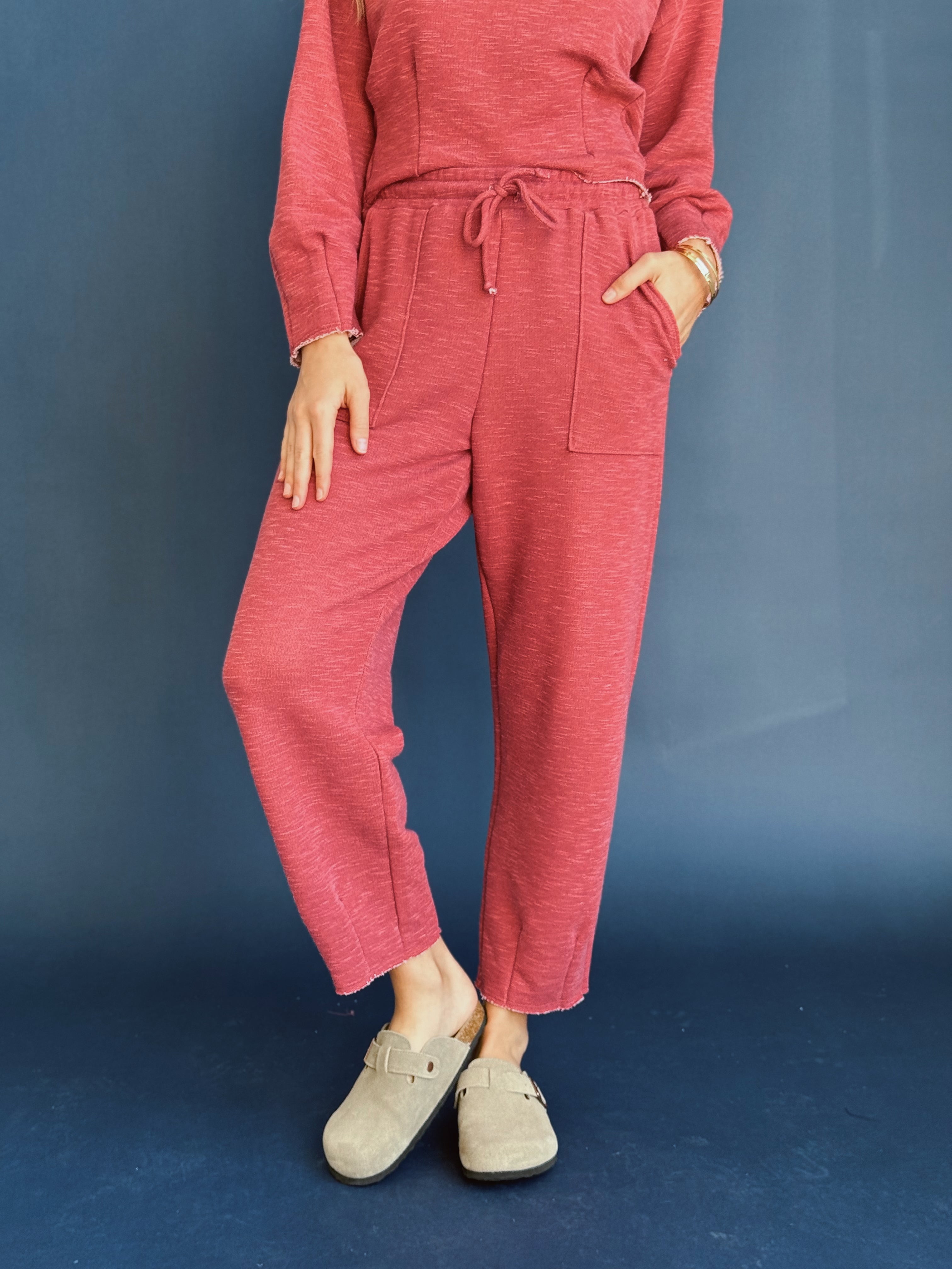 Coffee Run Sweatpants - MARSALA - Storetradenest Sweatpants