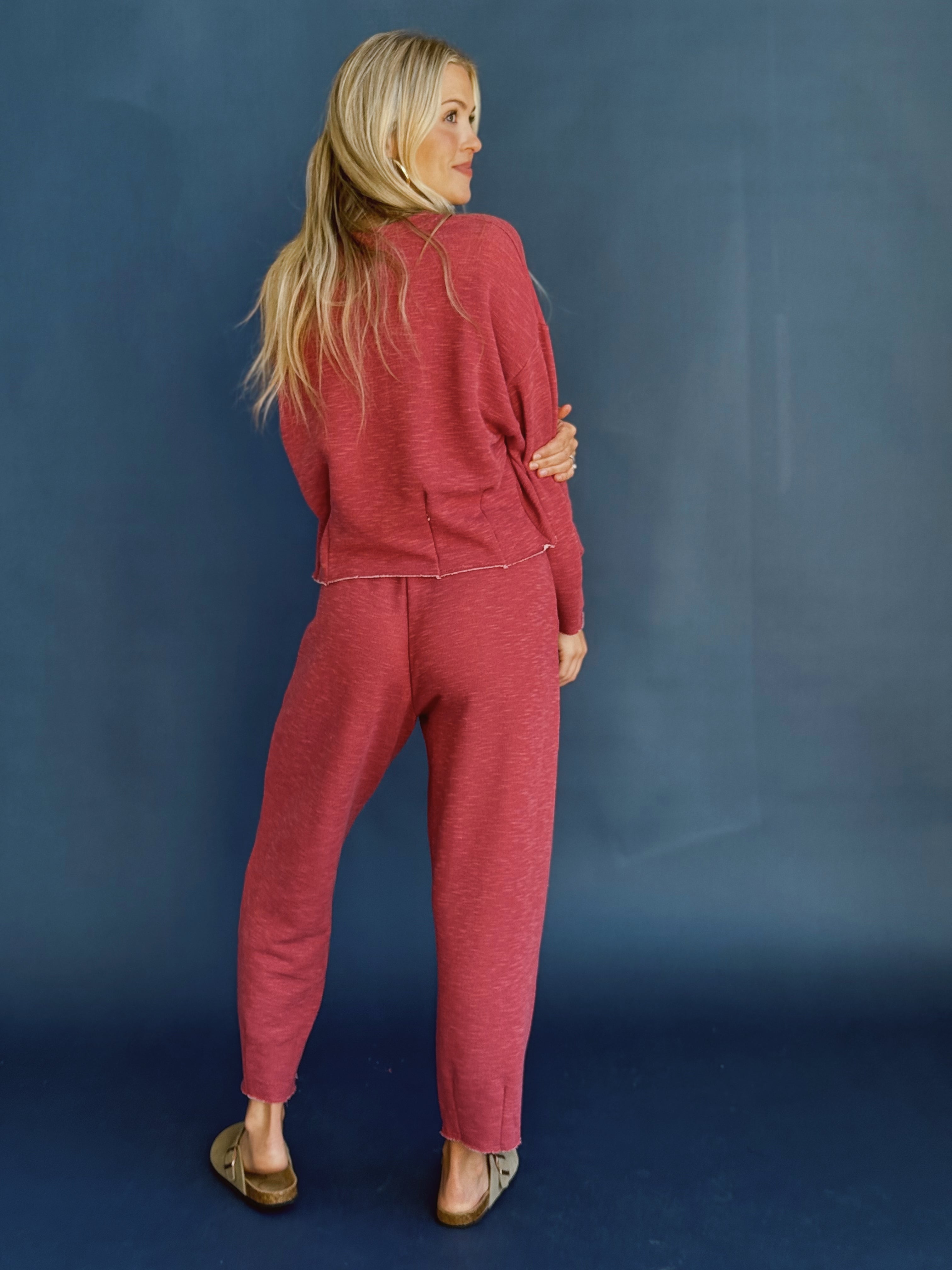 Coffee Run Sweatpants - MARSALA - Storetradenest Sweatpants