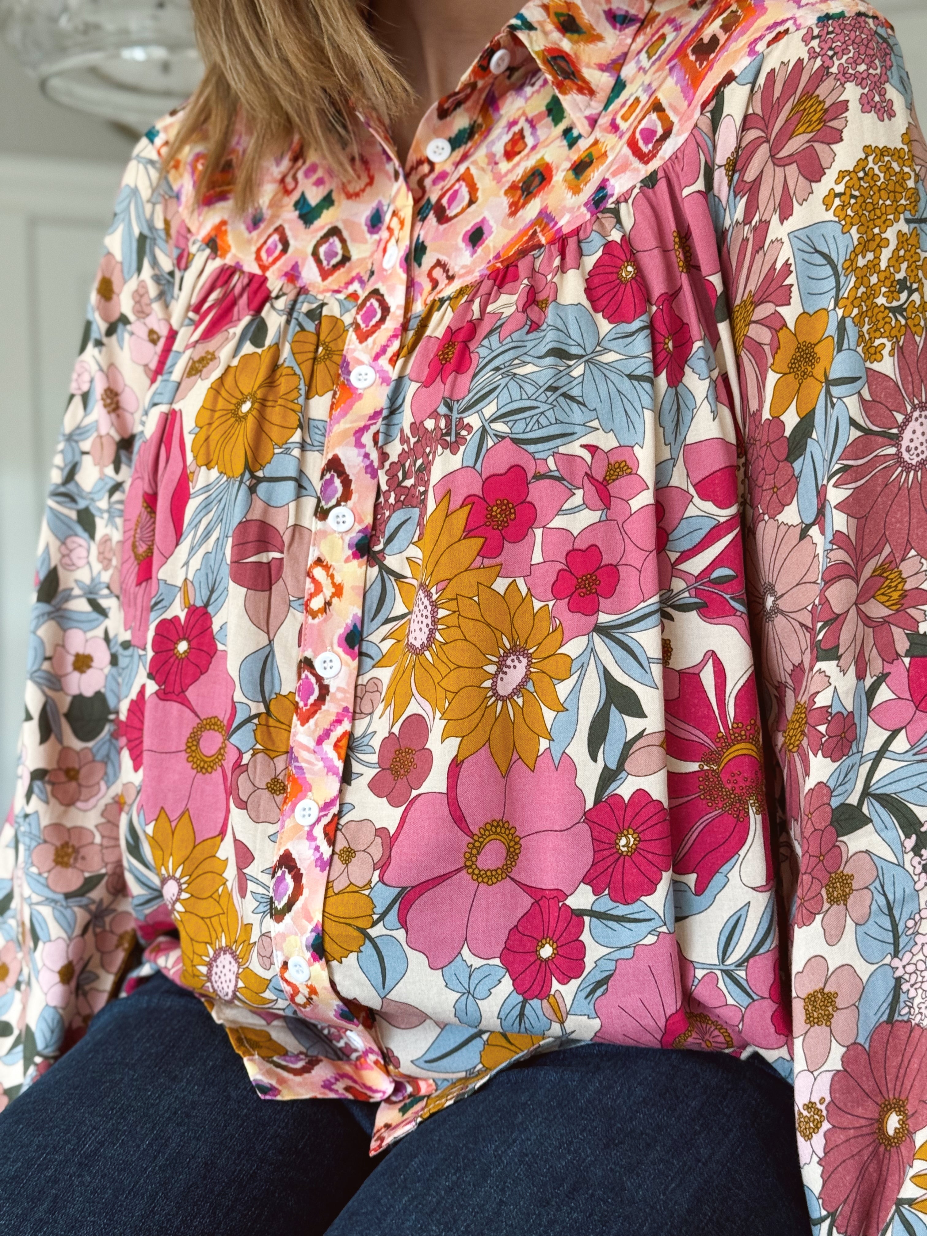 Darlene Blouse - ROSE MIX - Storetradenest BLOUSE