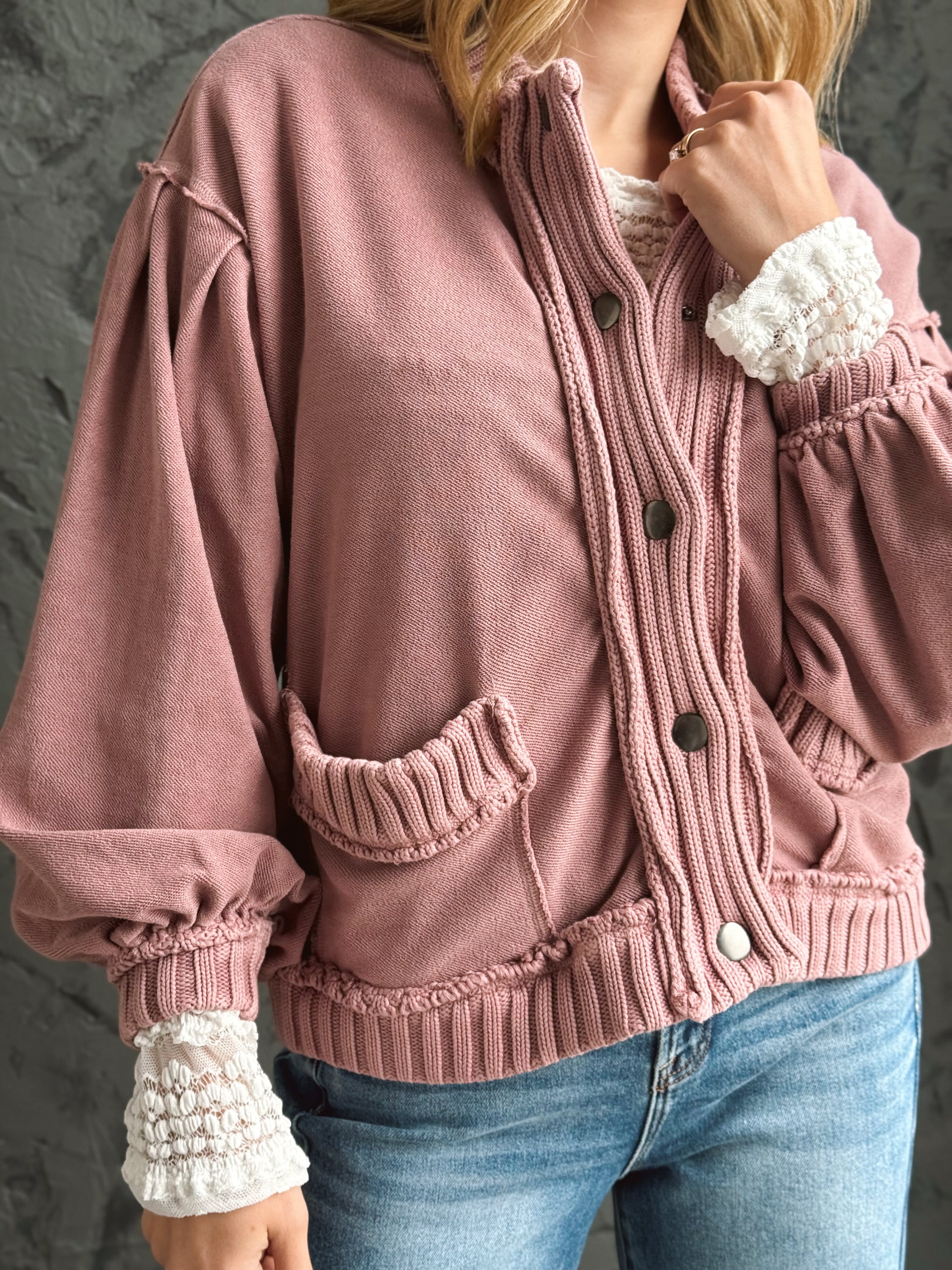 Daydream Cardigan - VINTAGE MAUVE - Storetradenest JACKET