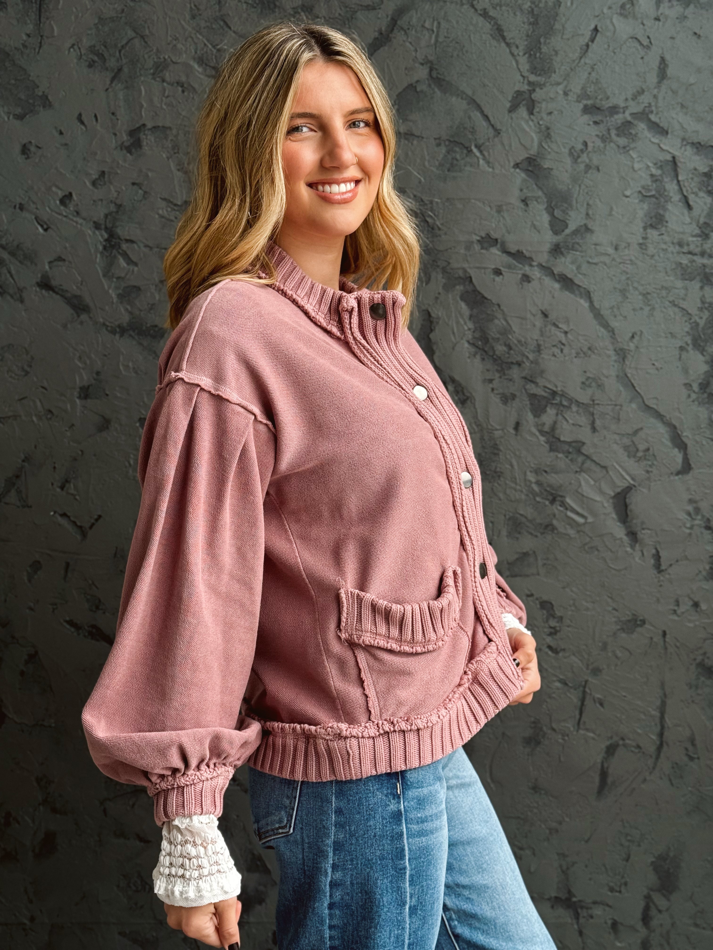 Daydream Cardigan - VINTAGE MAUVE - Storetradenest JACKET