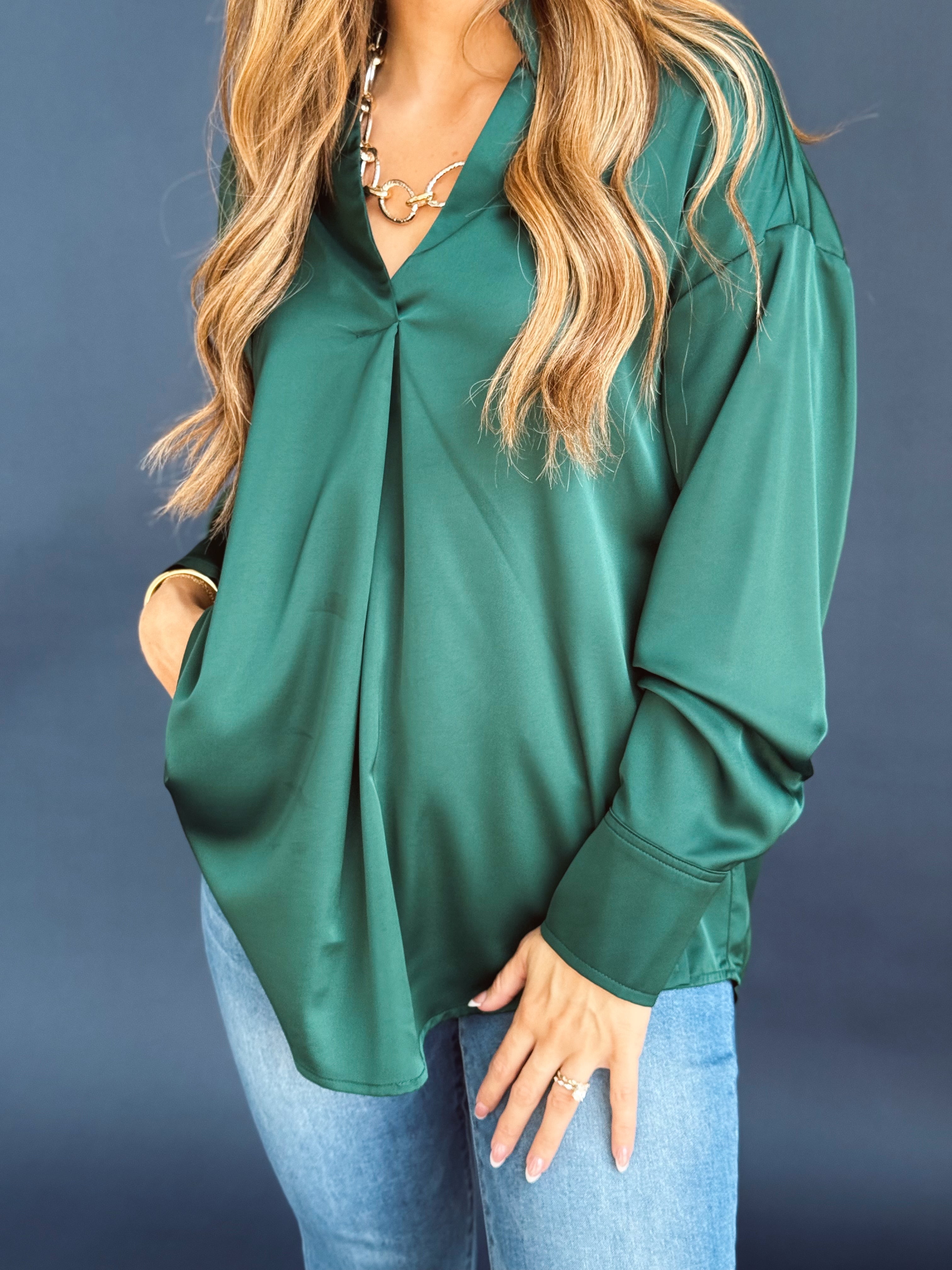Elmwood Blouse - DARK GREEN - Storetradenest BLOUSE