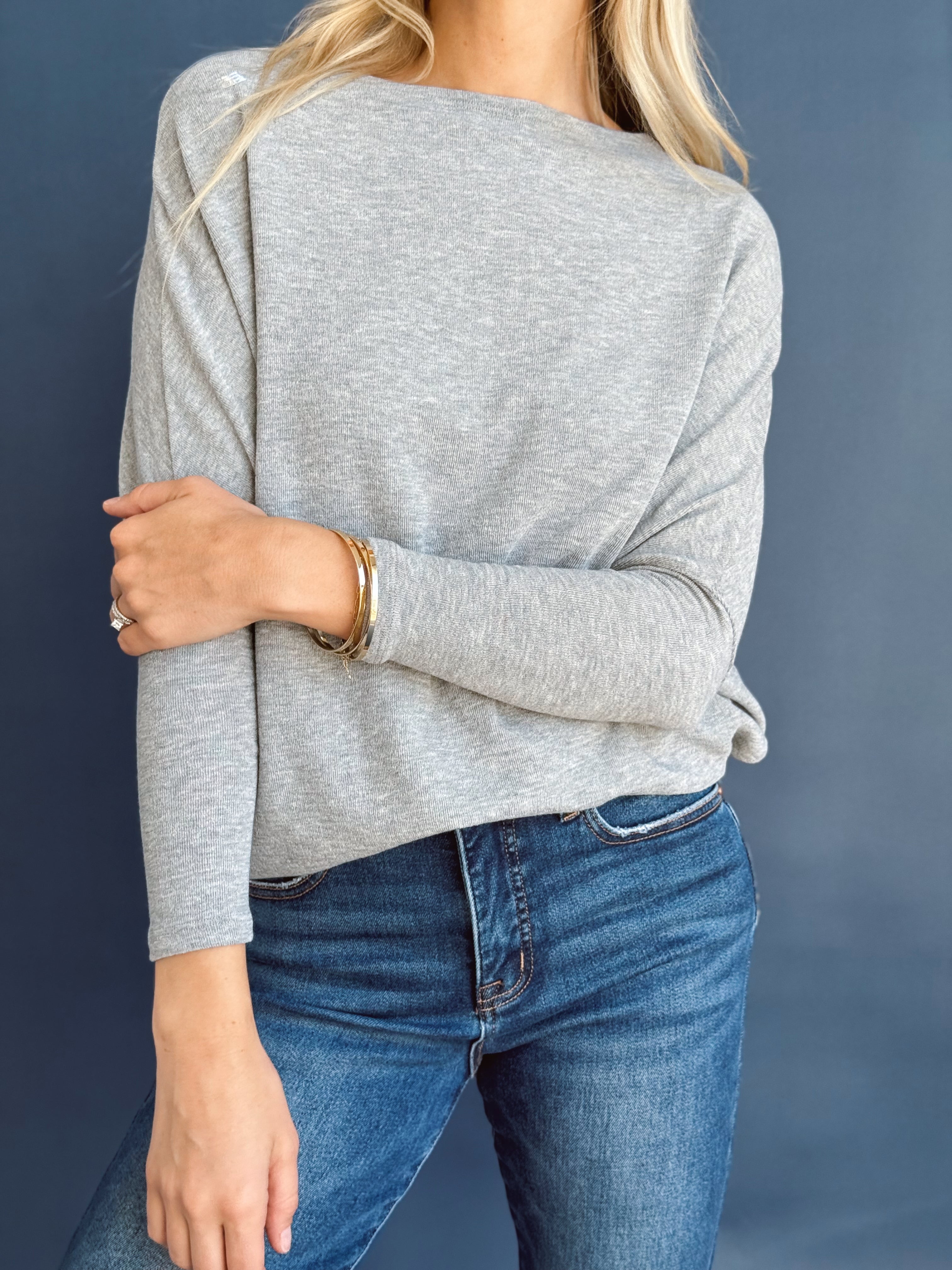 Favorite Comfy Tunic - HEATHER GREY - Storetradenest L/S Shirt