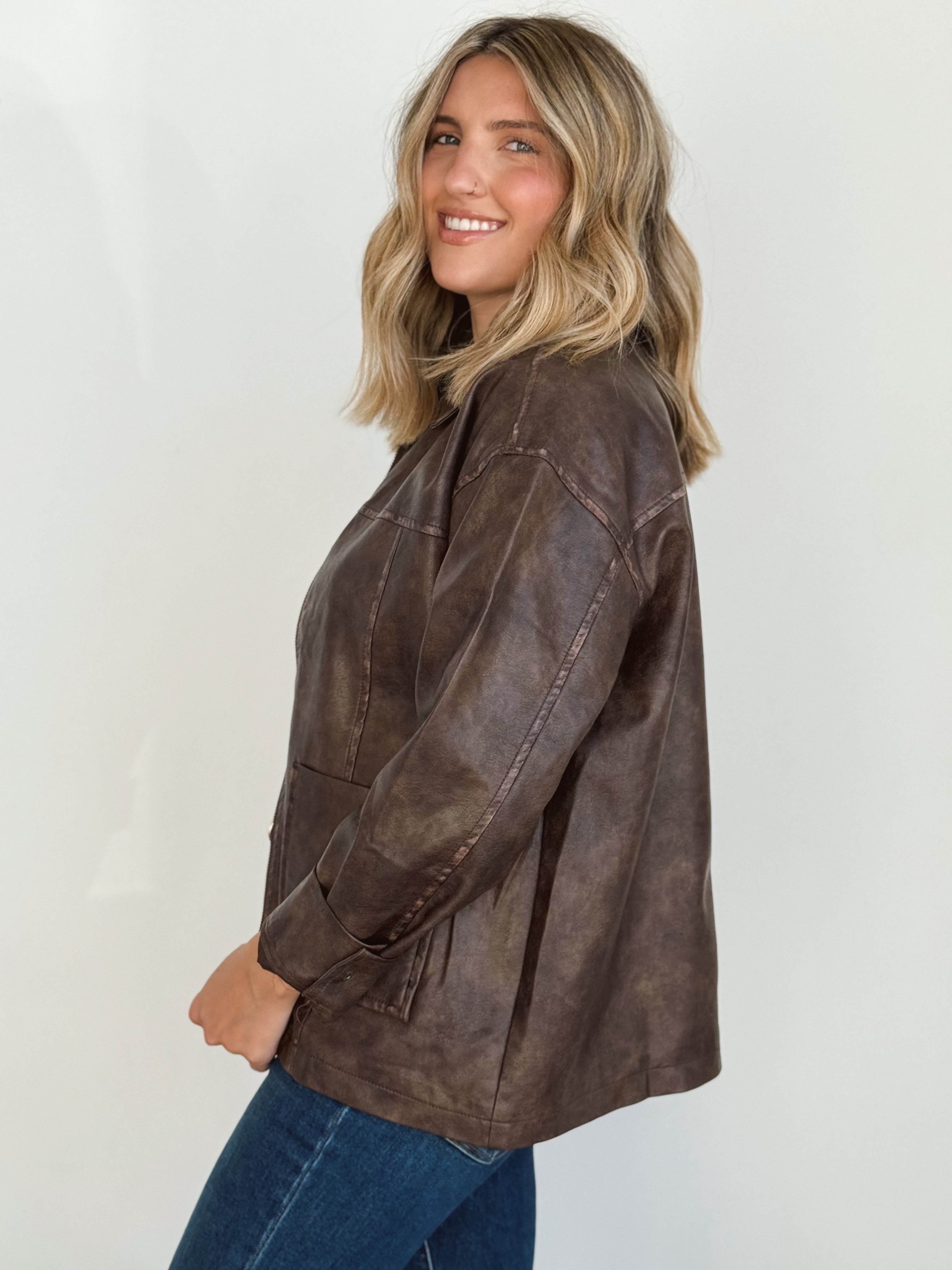 Fieldstone Jacket - BROWN - Storetradenest LEATHER JACKET