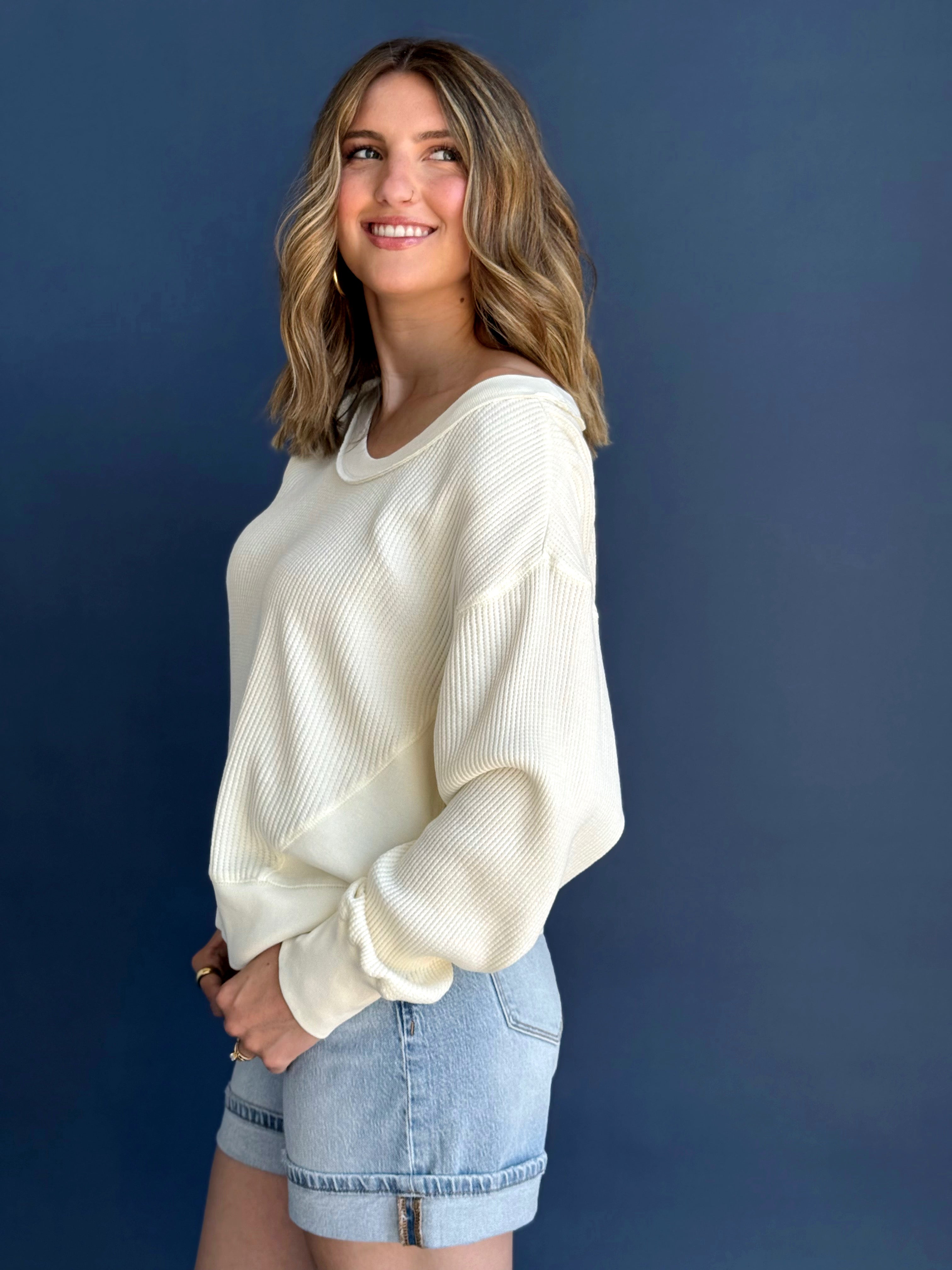 Georgie Top - CREAM - Storetradenest L/S SHIRT