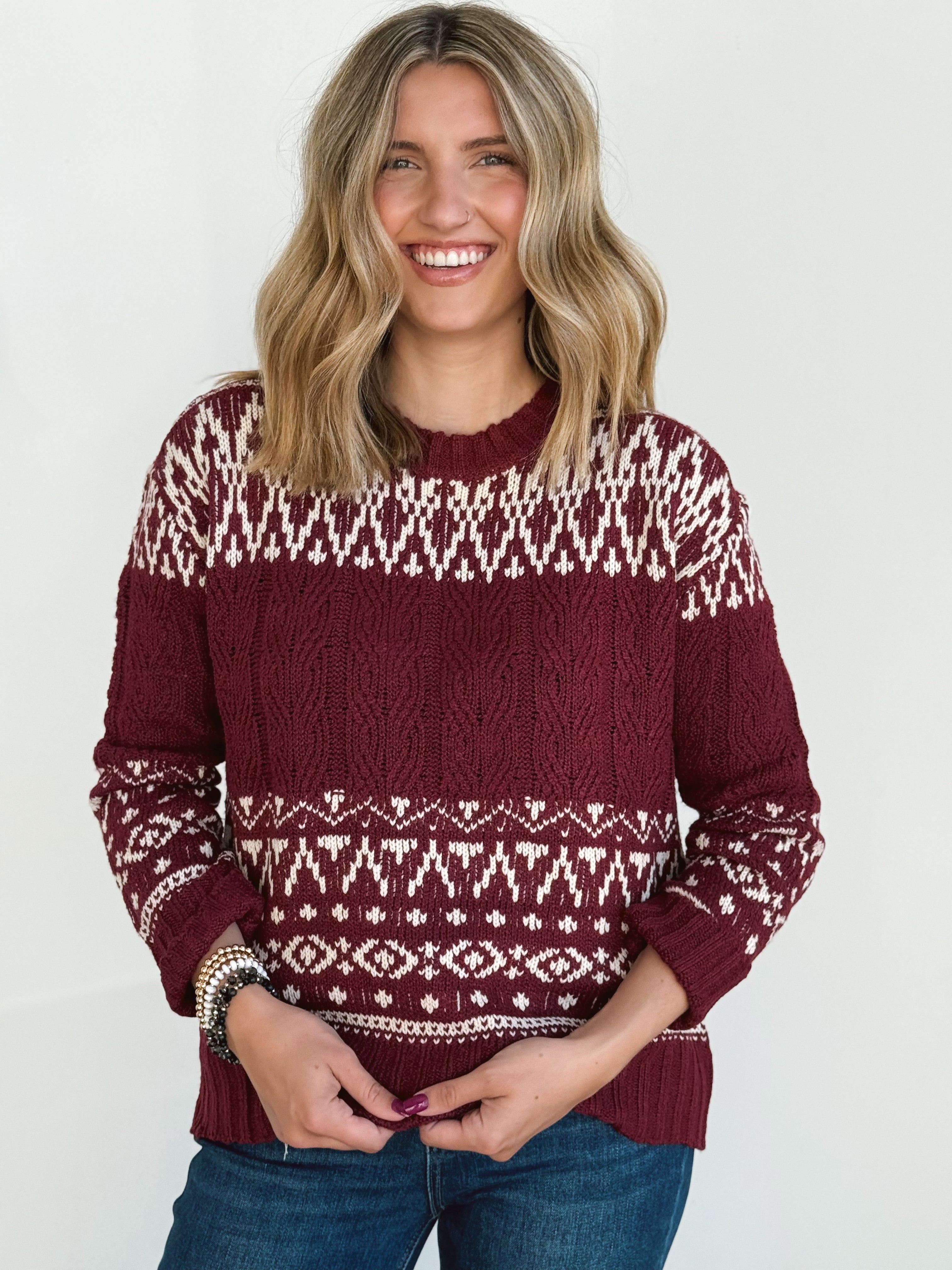 Hearth Sweater - WINE - Storetradenest SWEATER