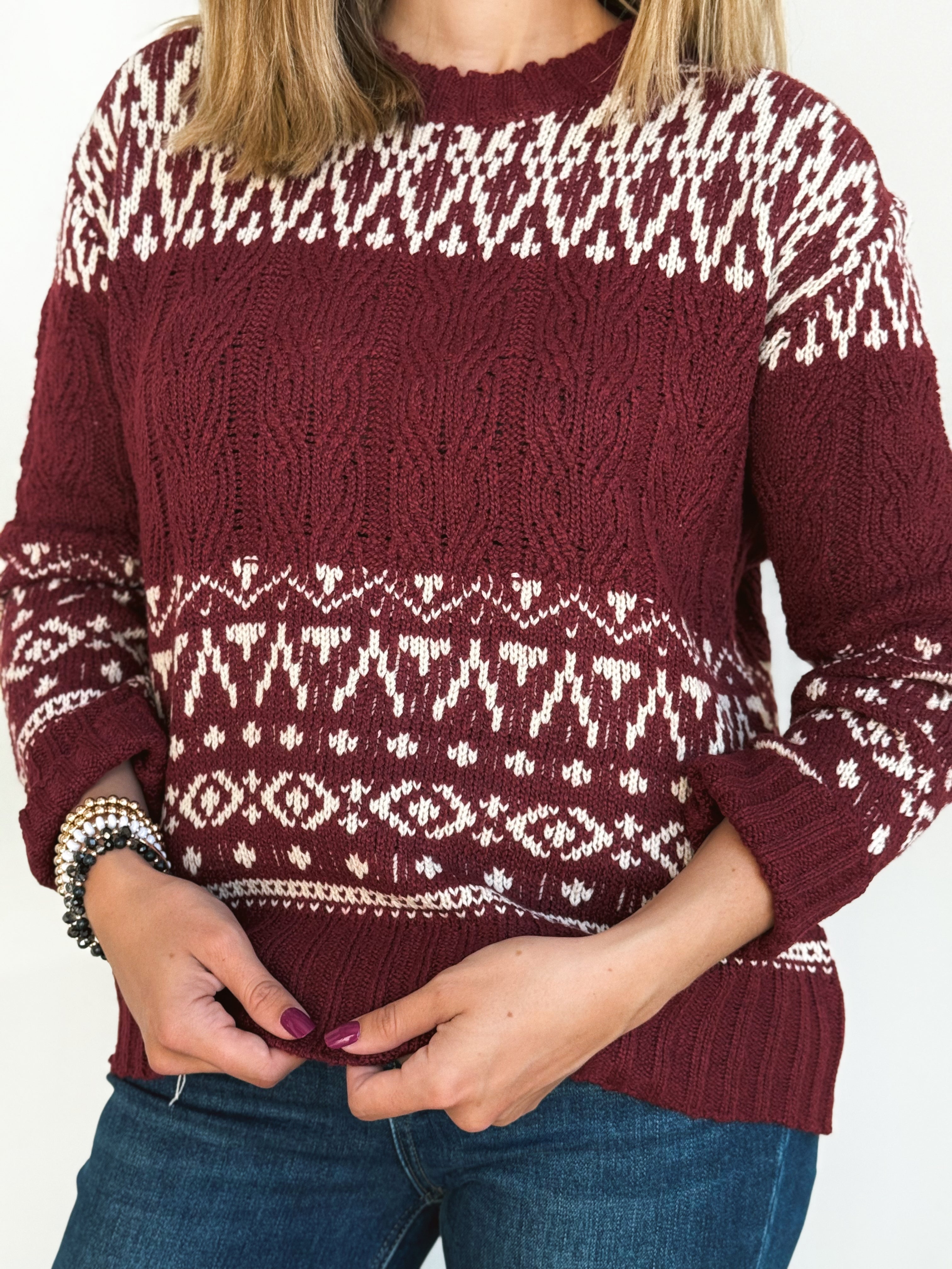 Hearth Sweater - WINE - Storetradenest SWEATER
