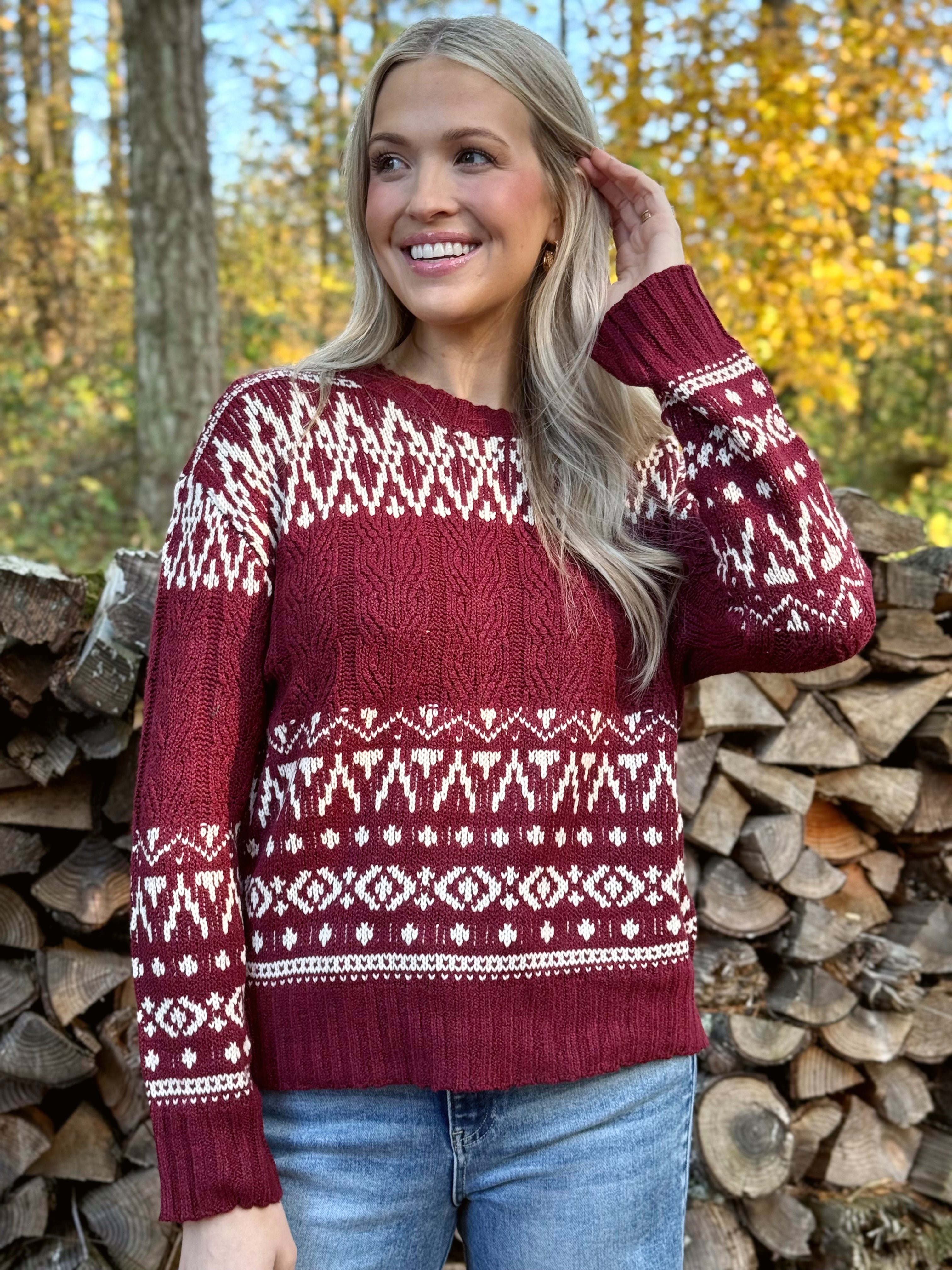 Hearth Sweater - WINE - Storetradenest SWEATER
