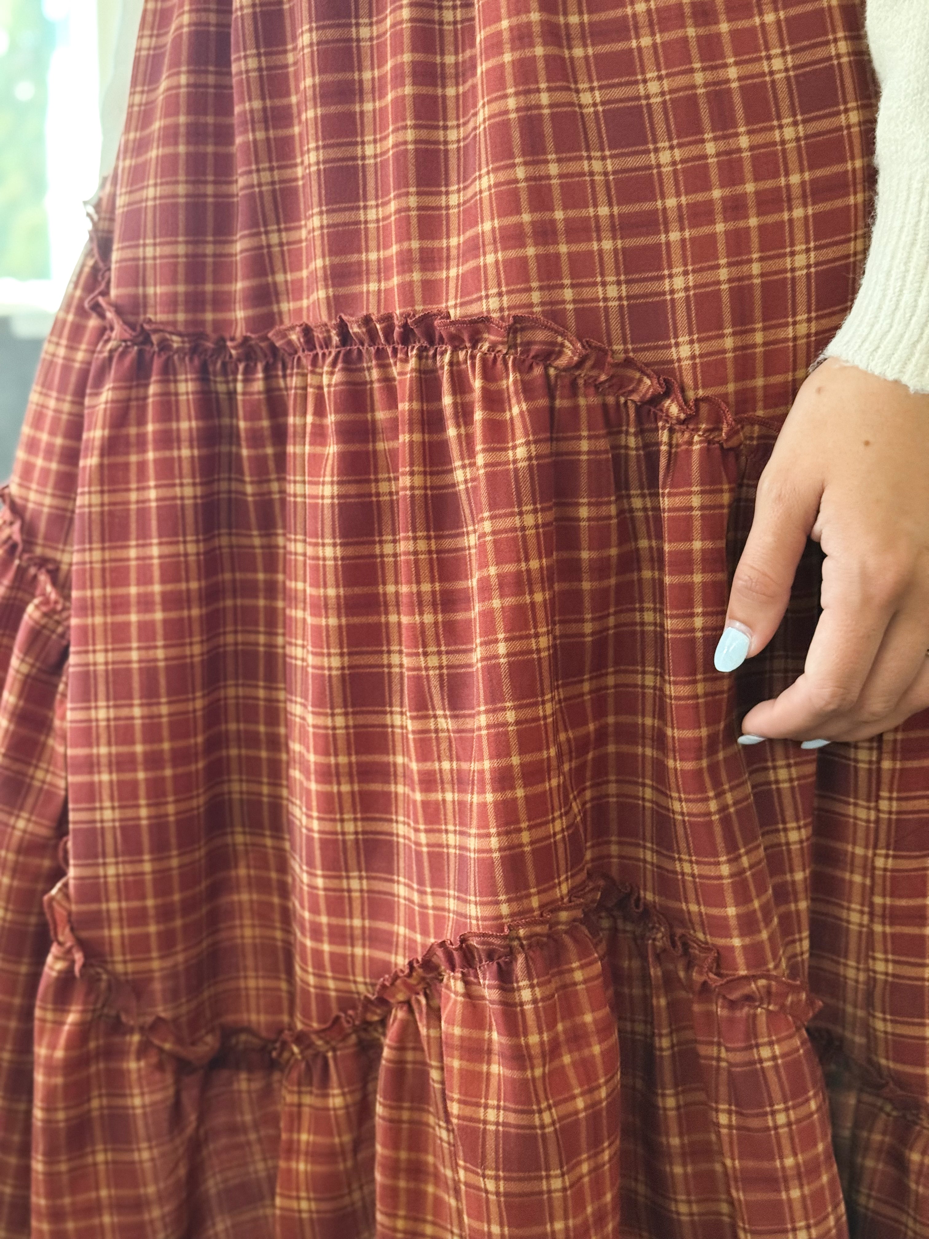 Ingrid Skirt - RED - Storetradenest MIDI SKIRT