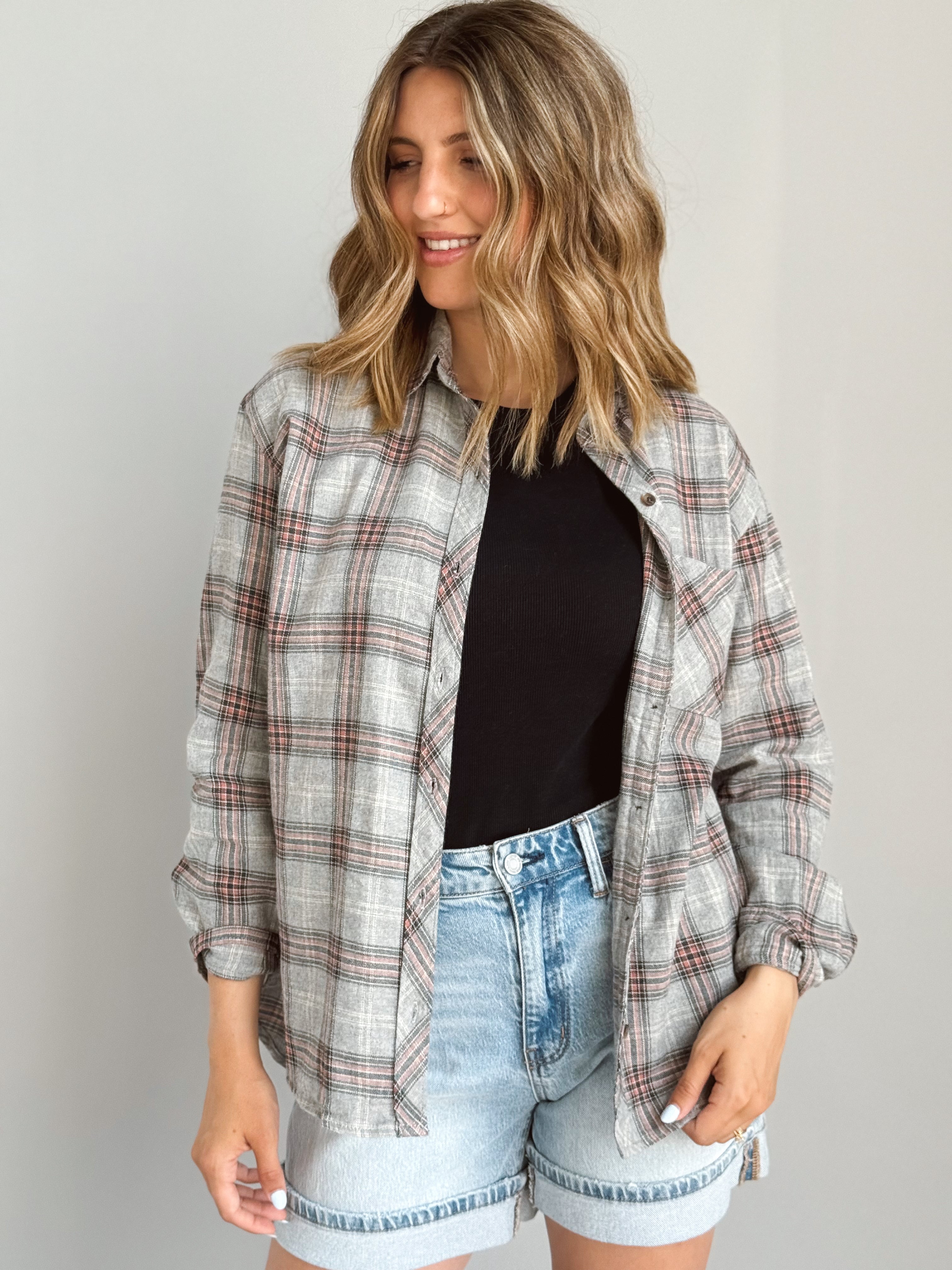 Jesse Flannel - HEATHER GREY - Storetradenest L/S SHIRT