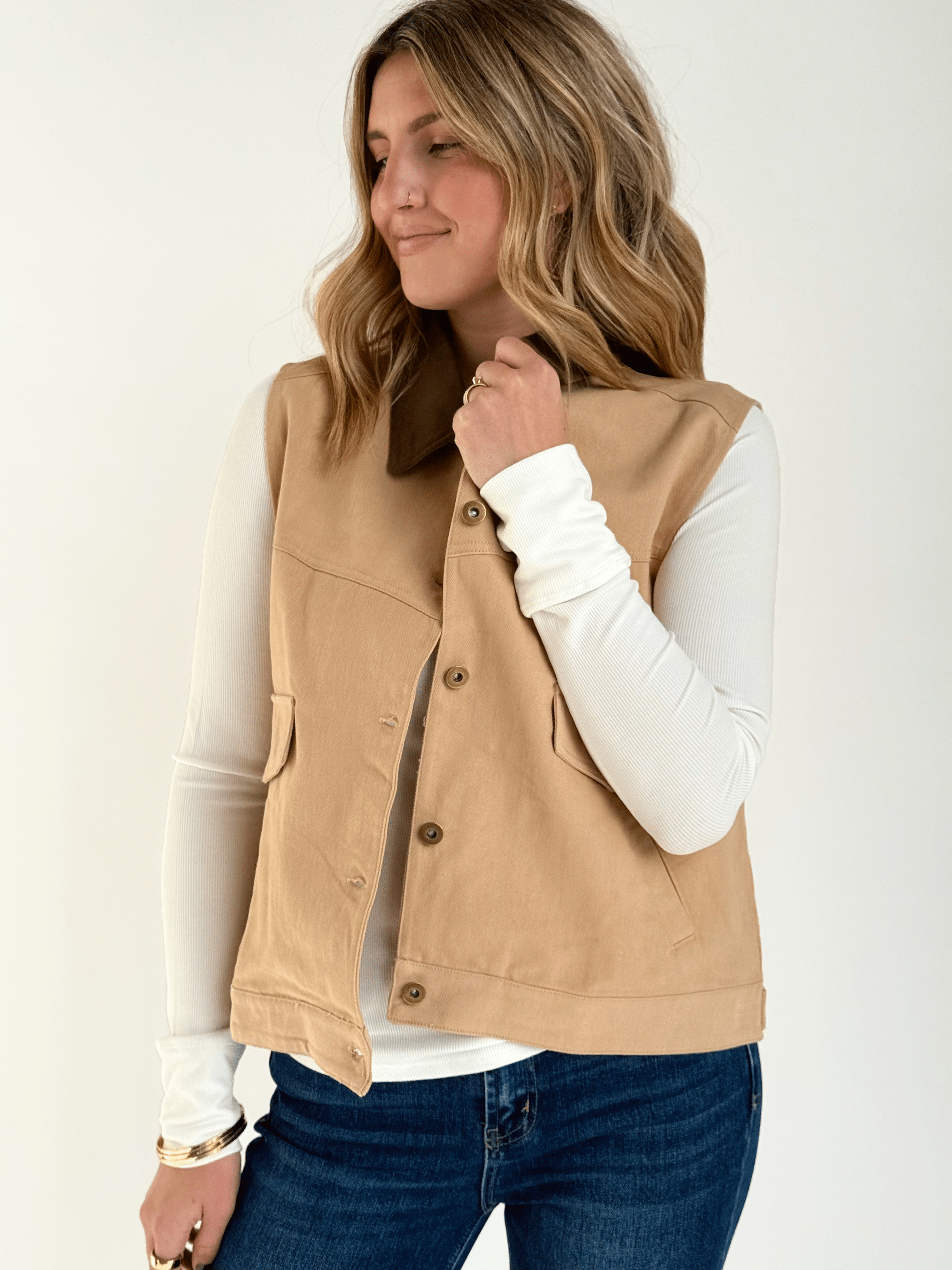 Joyce Vest - TAUPE - Storetradenest VEST