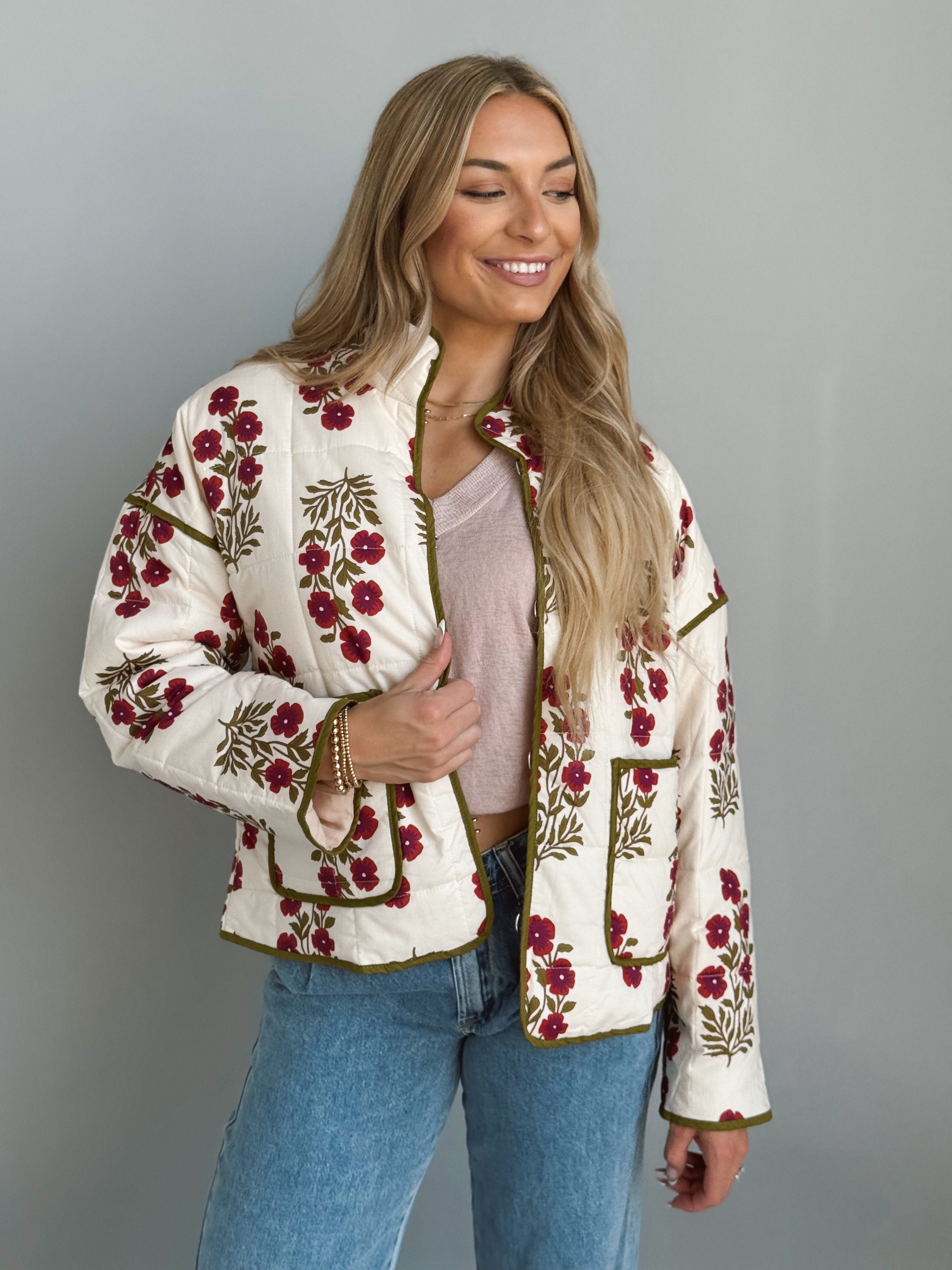 Louise Jacket - RED ECRU - Storetradenest JACKET