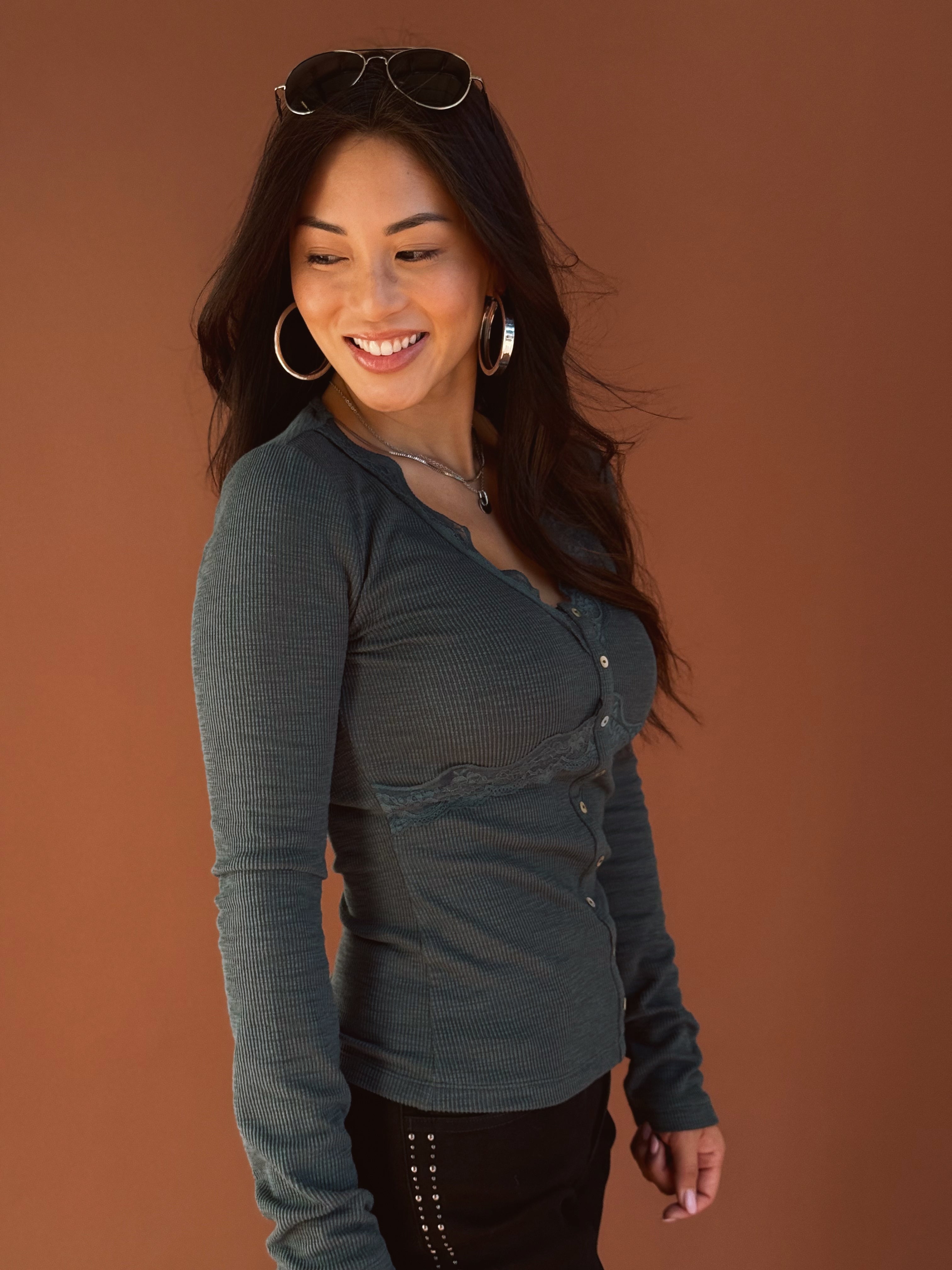 Mara Top - FOREST GREEN - Storetradenest L/S SHIRT