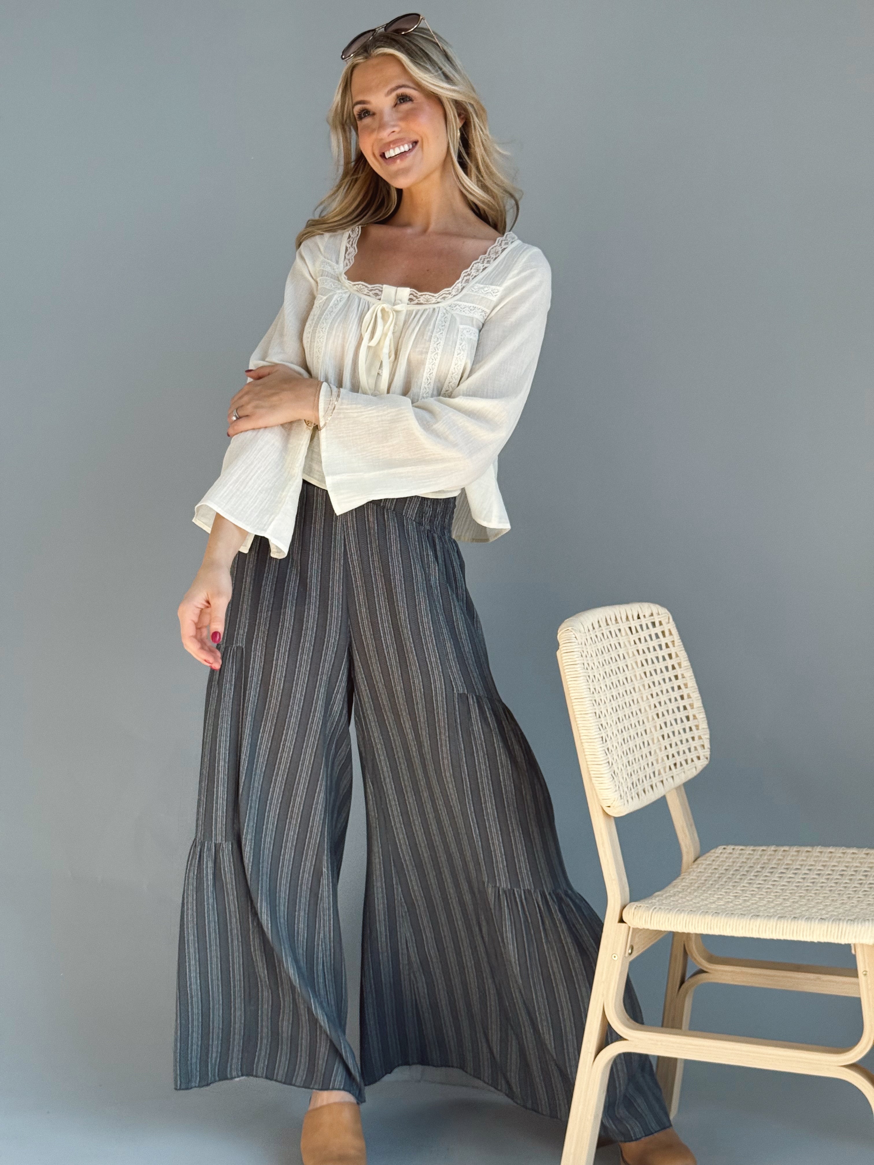 Midnight Pour Pants - CHARCOAL / OFF WHITE - Storetradenest PANTS