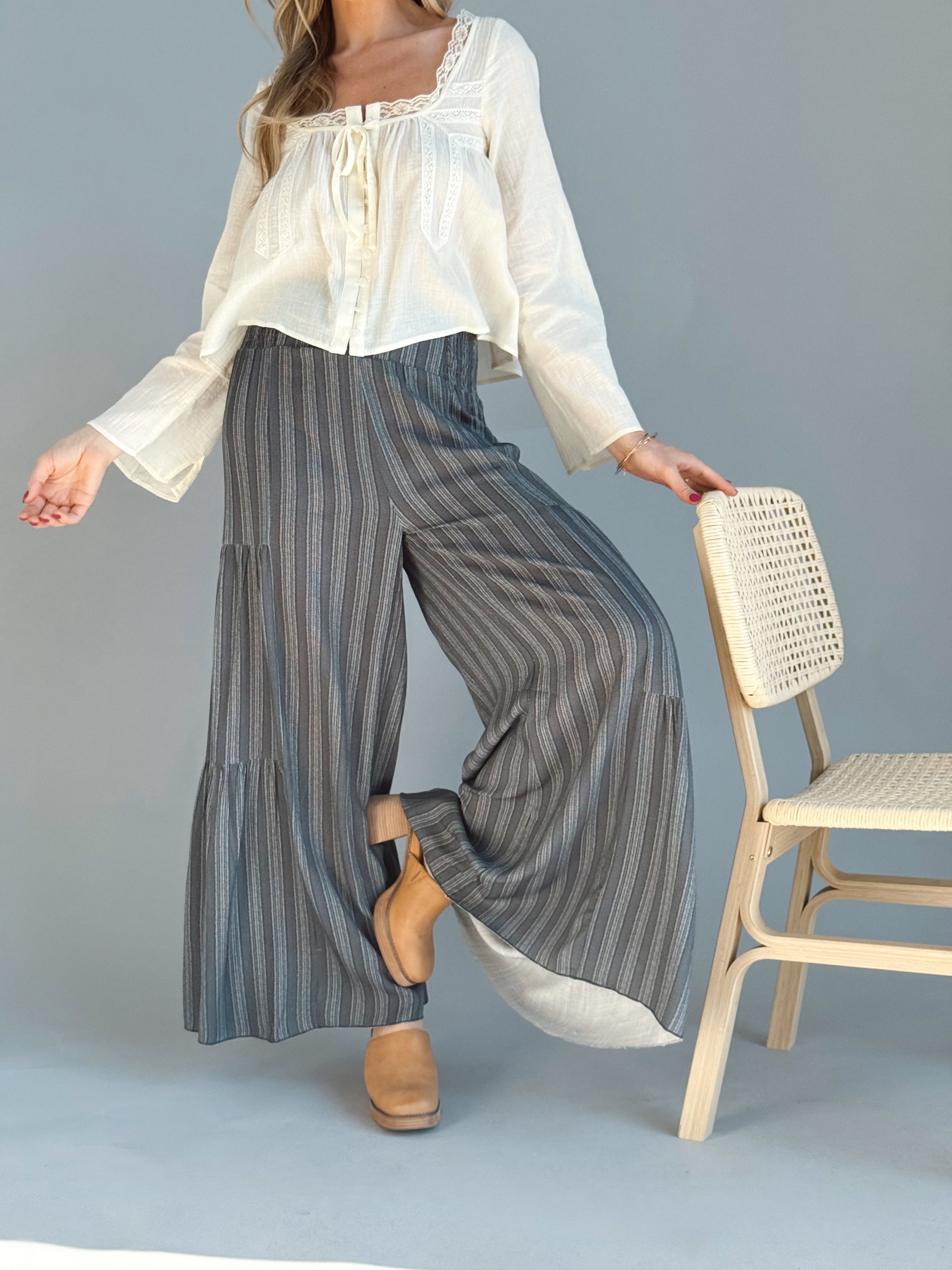 Midnight Pour Pants - CHARCOAL / OFF WHITE - Storetradenest PANTS