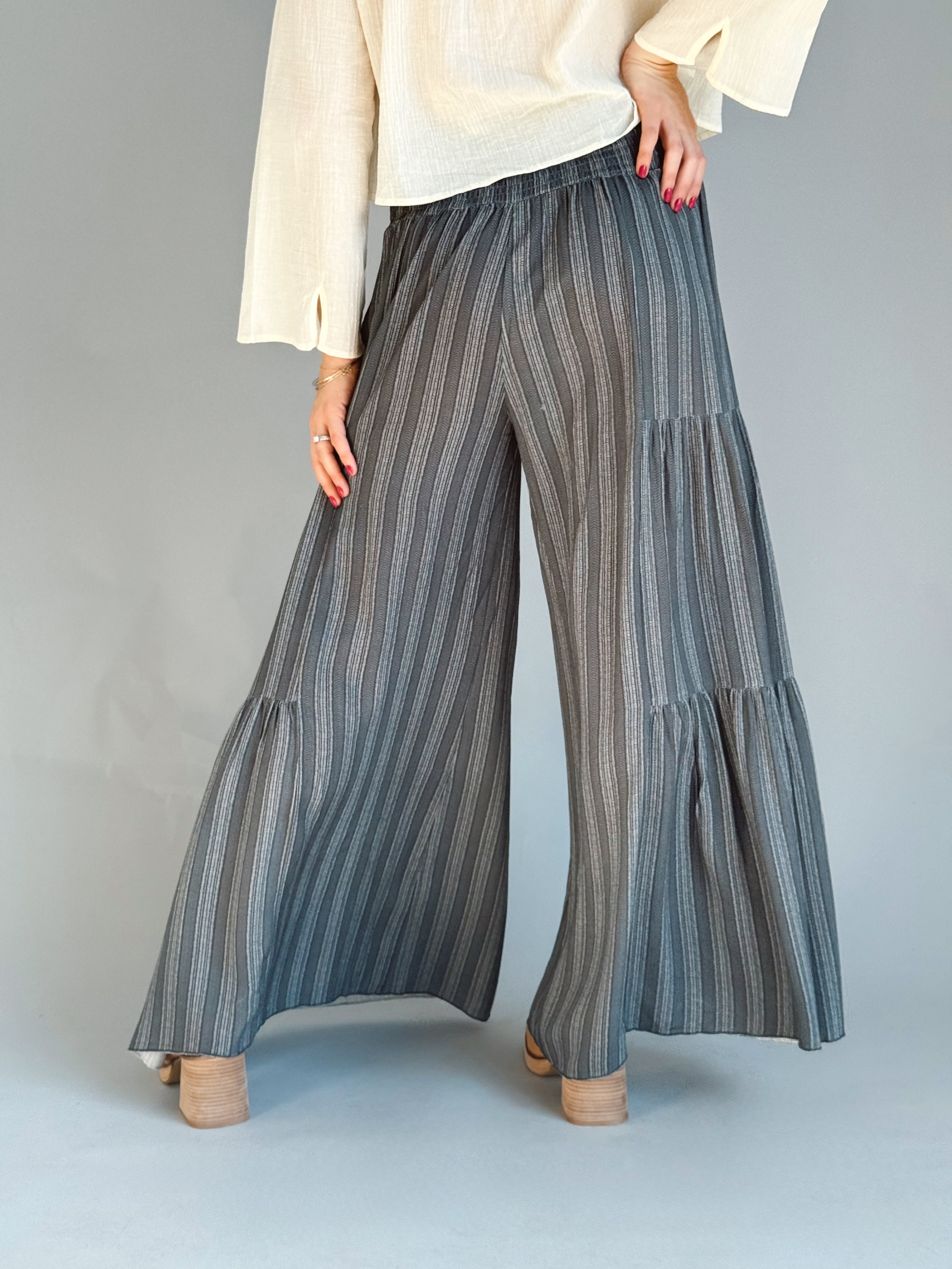 Midnight Pour Pants - CHARCOAL / OFF WHITE - Storetradenest PANTS