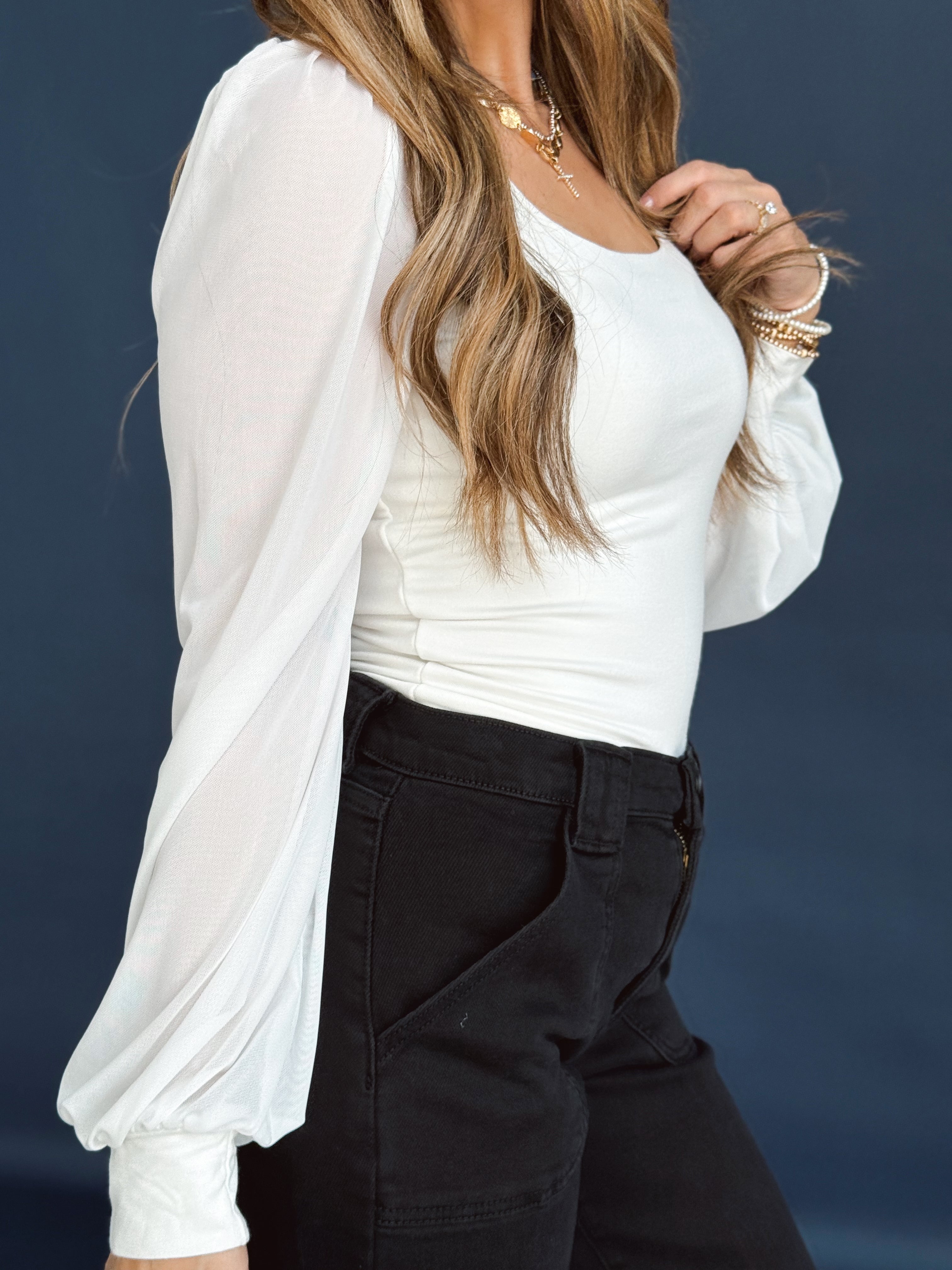 Midtown Top - IVORY - Storetradenest L/S Shirt