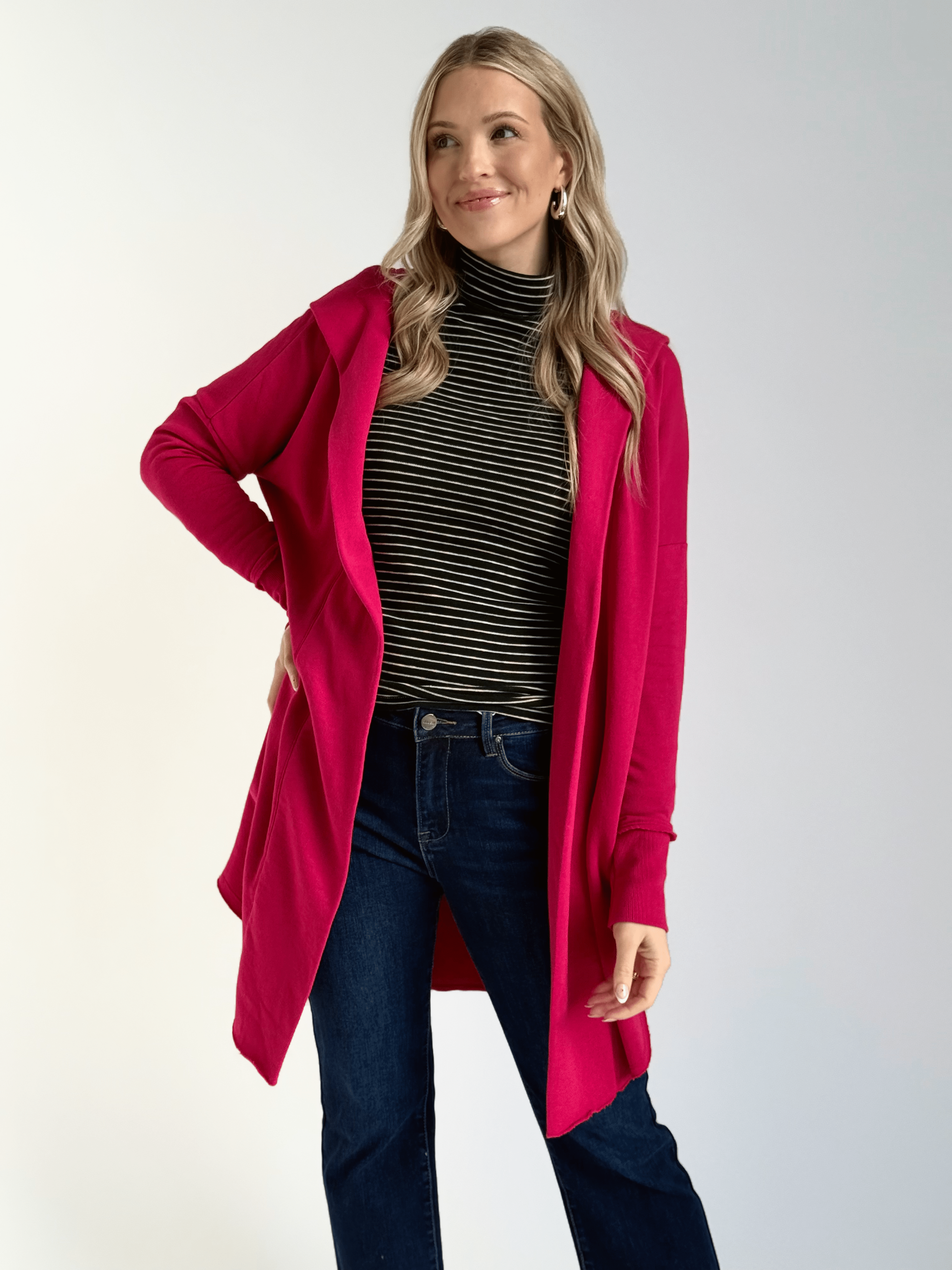 Moats Hooded Cardigan - PLUM PINK - Storetradenest Cardigan