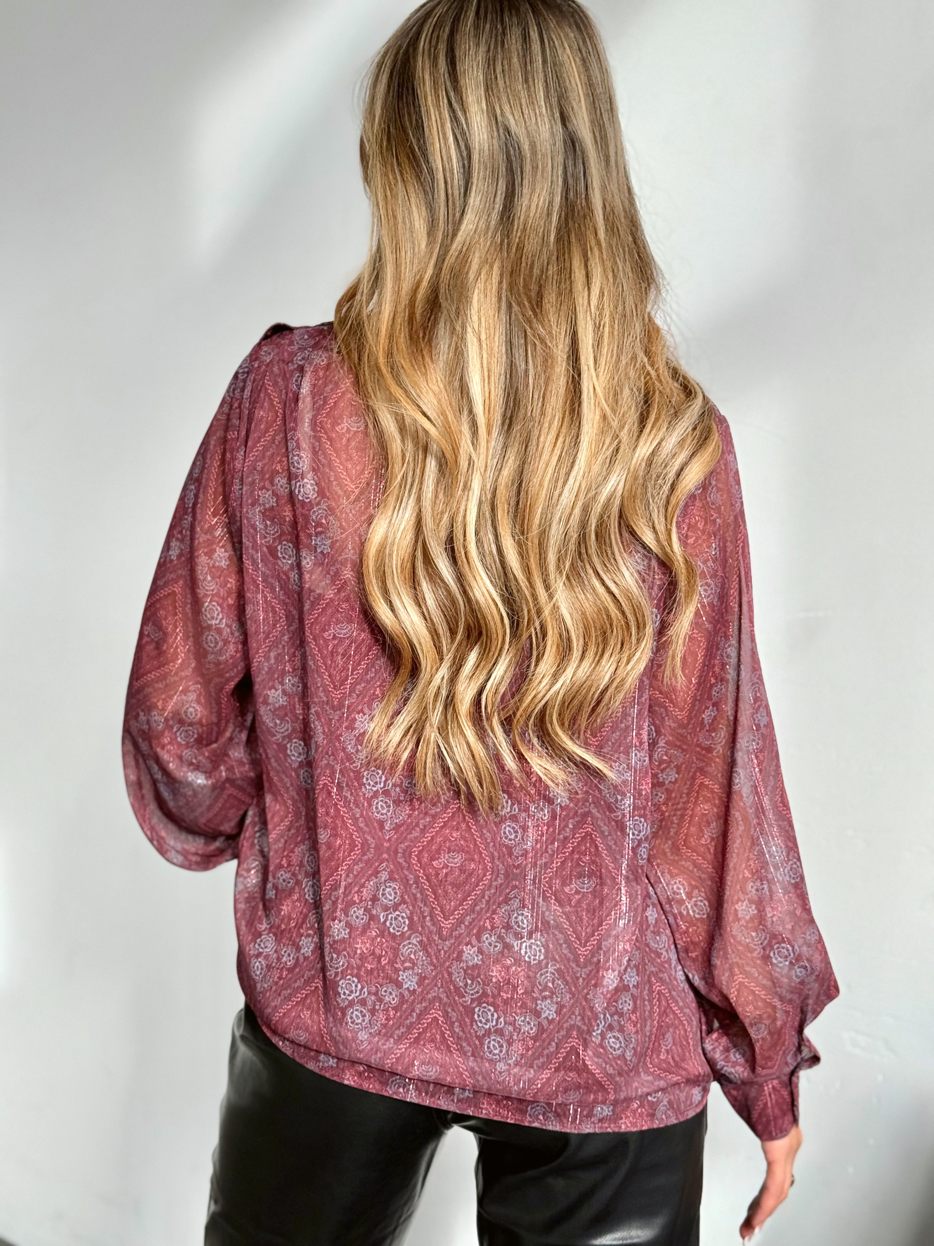 Mulberry Blouse - WINE/ROSE - Storetradenest BLOUSE