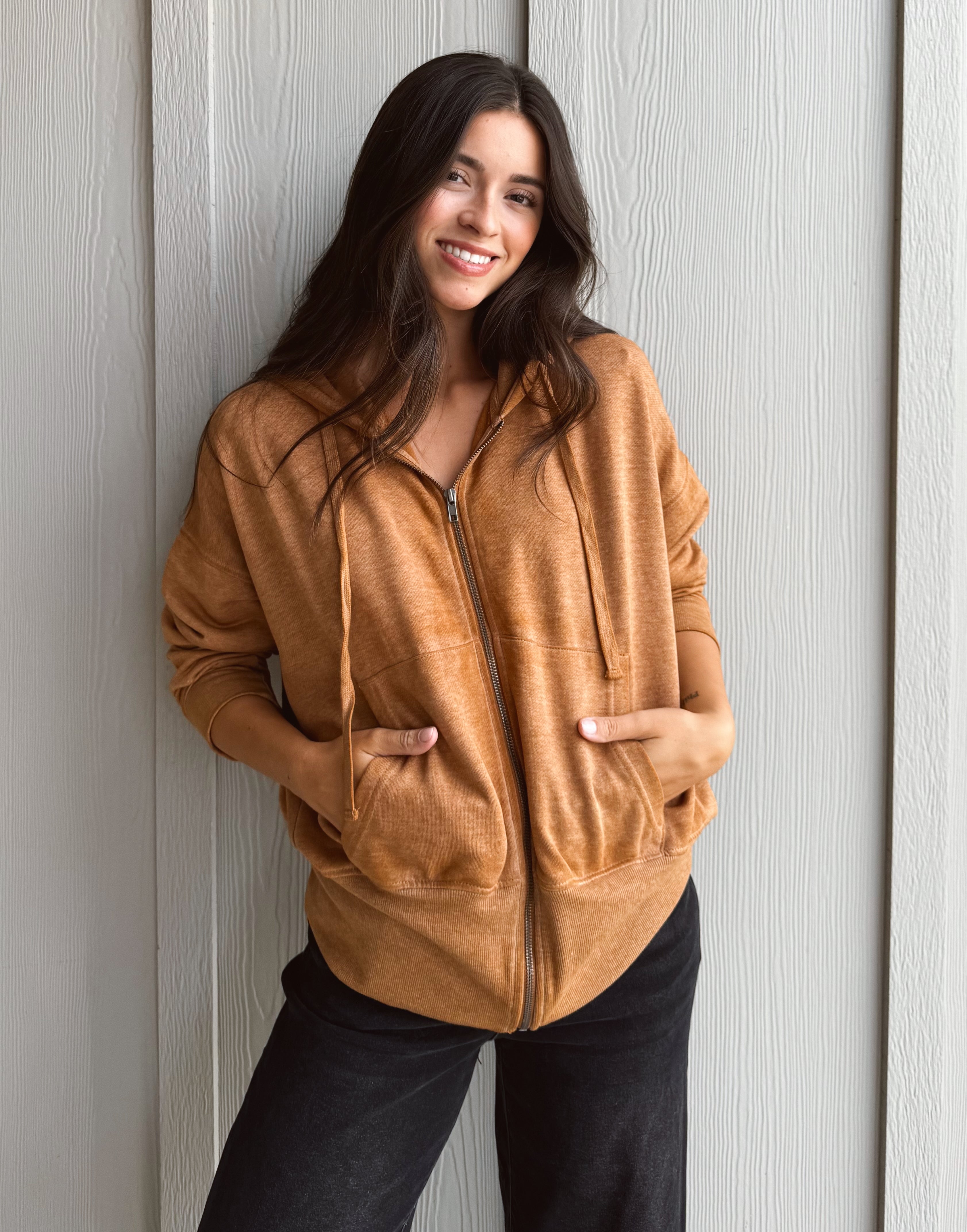 NorthWest Road Trip Zip Up - BURNT AMBER - Storetradenest SWEATSHIRT