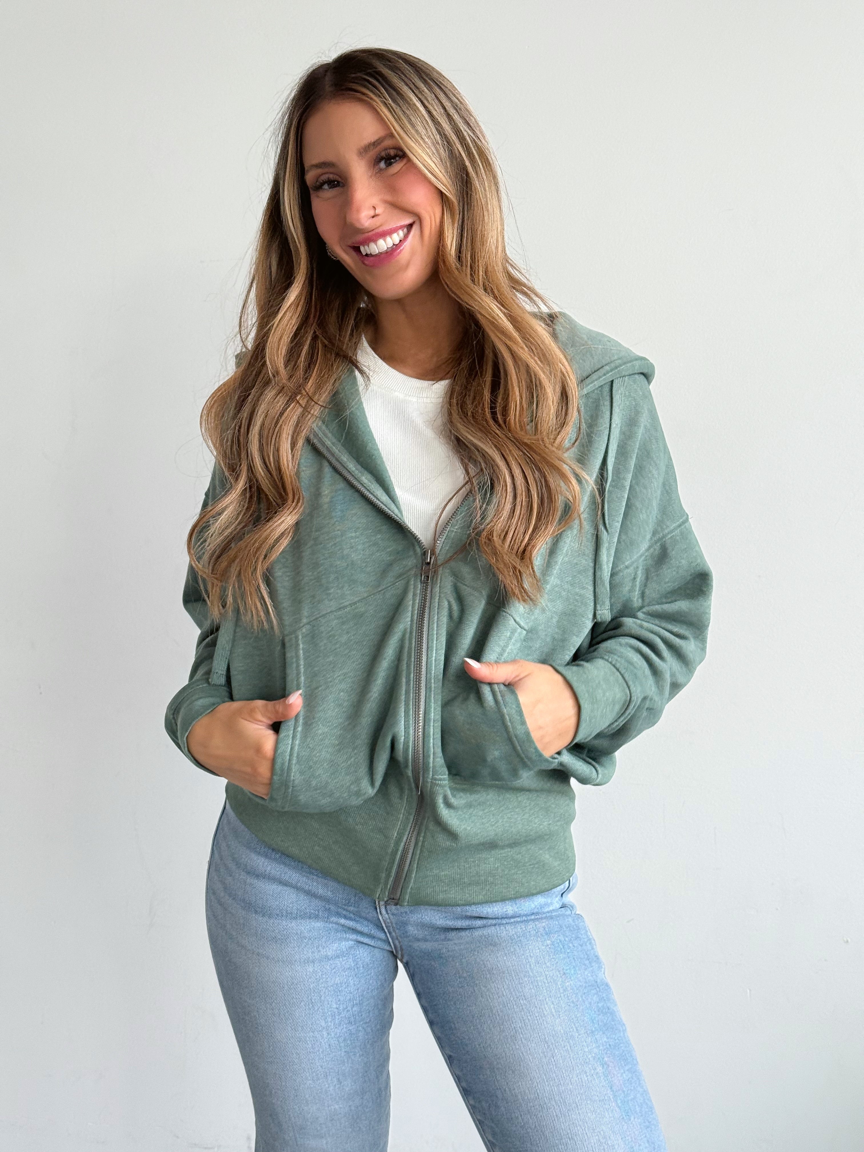 NorthWest Road Trip Zip Up - SILKY PINE - Storetradenest SWEATSHIRT