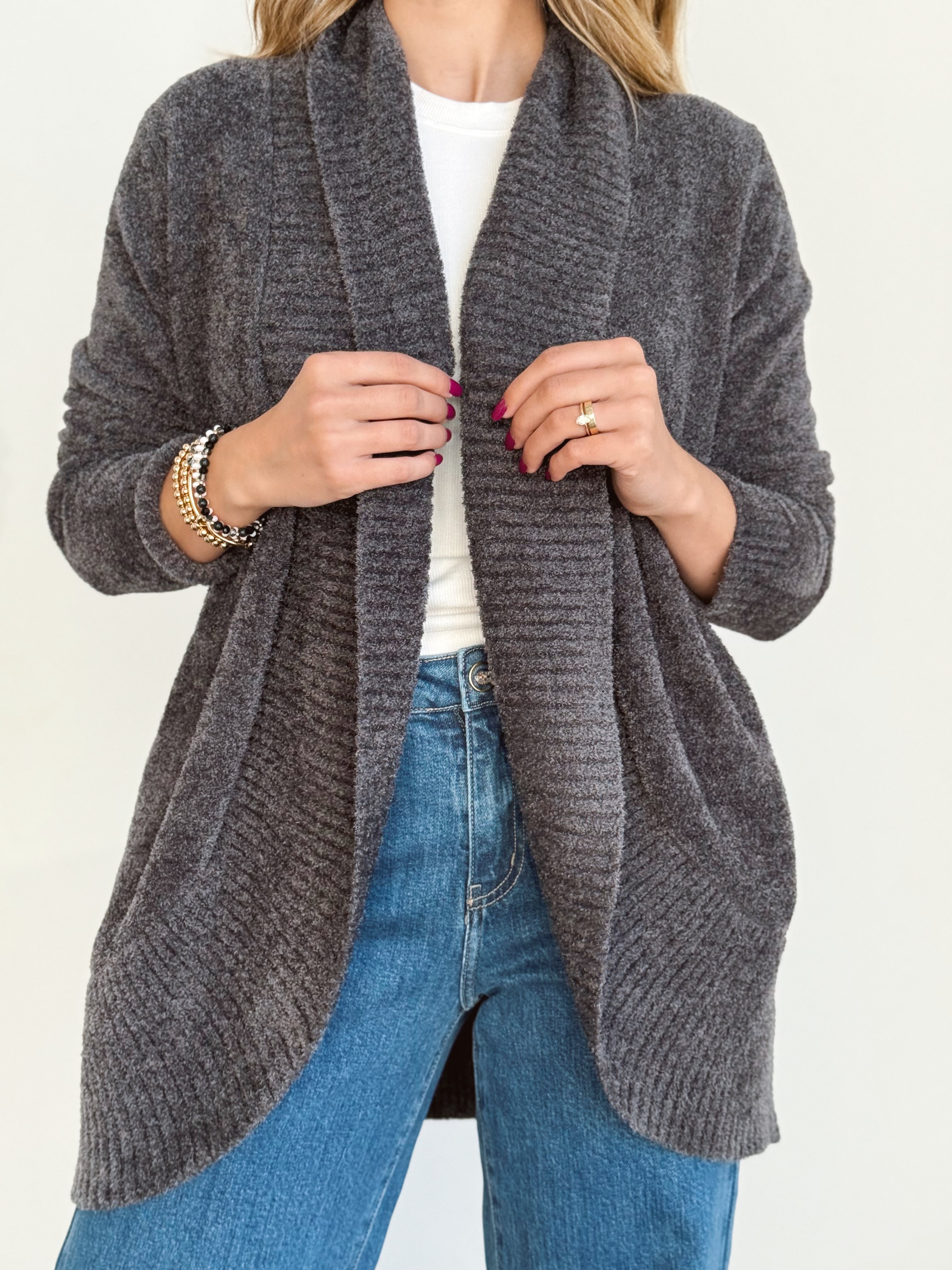 Opalite Cardigan - CHARCOAL - Storetradenest Cardigan