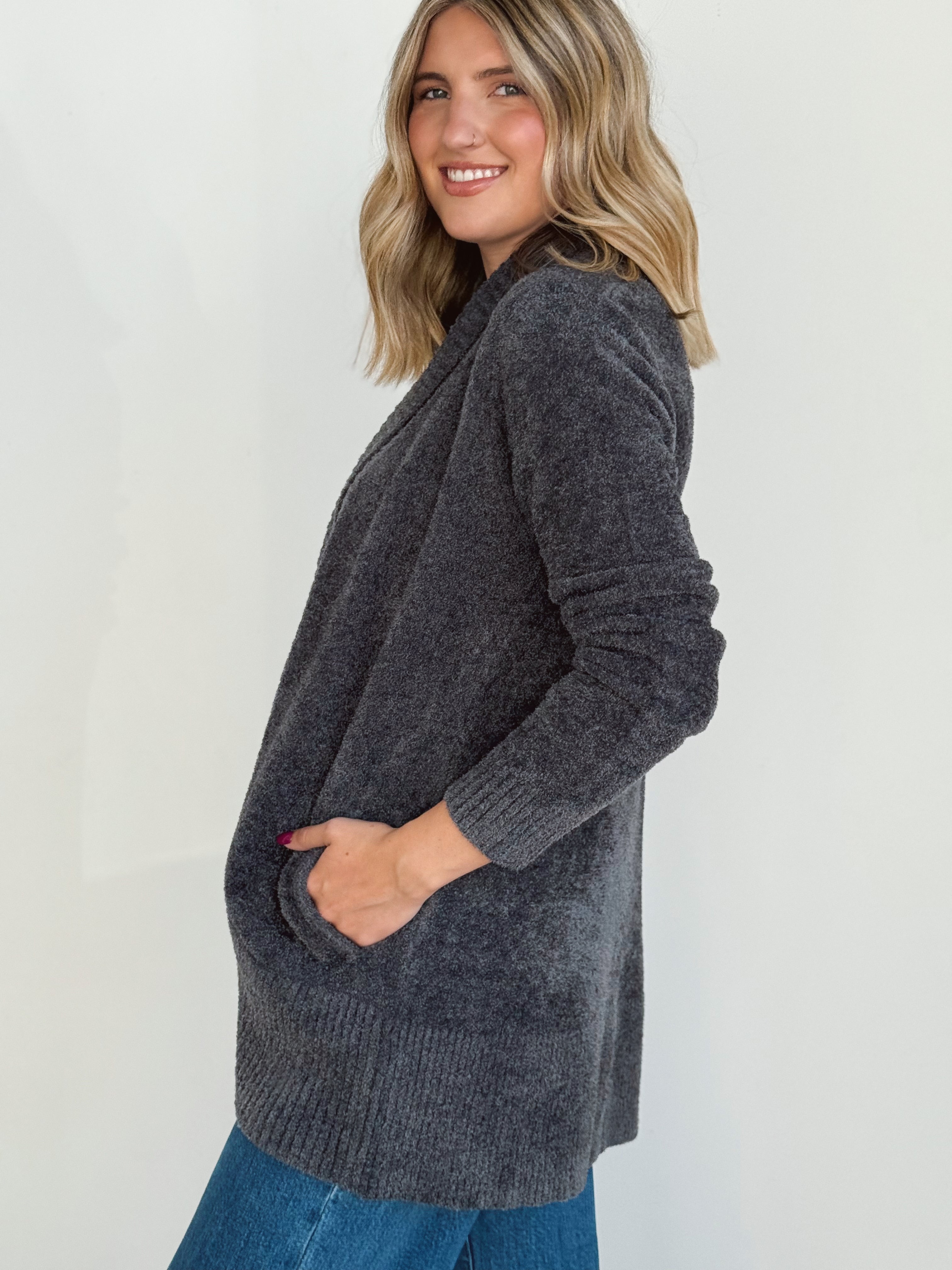 Opalite Cardigan - CHARCOAL - Storetradenest Cardigan