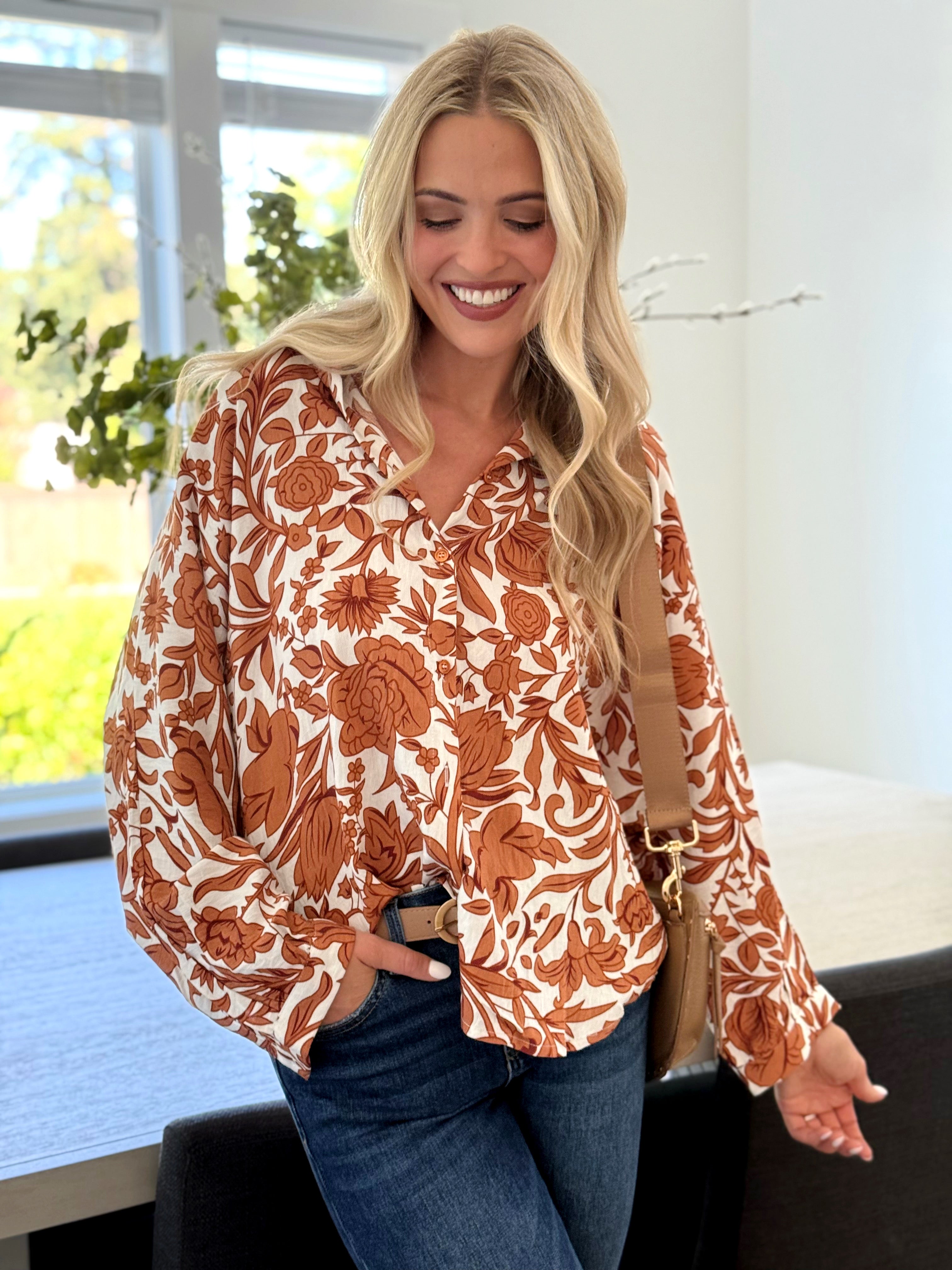 Paula Blouse - MOCHA MOUSSE - Storetradenest BLOUSE